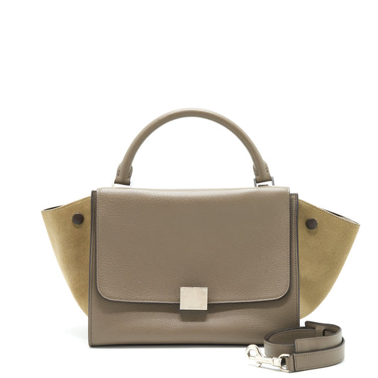 Celine Trapeze Purse Calfskin Grey Handbag Travel Bag