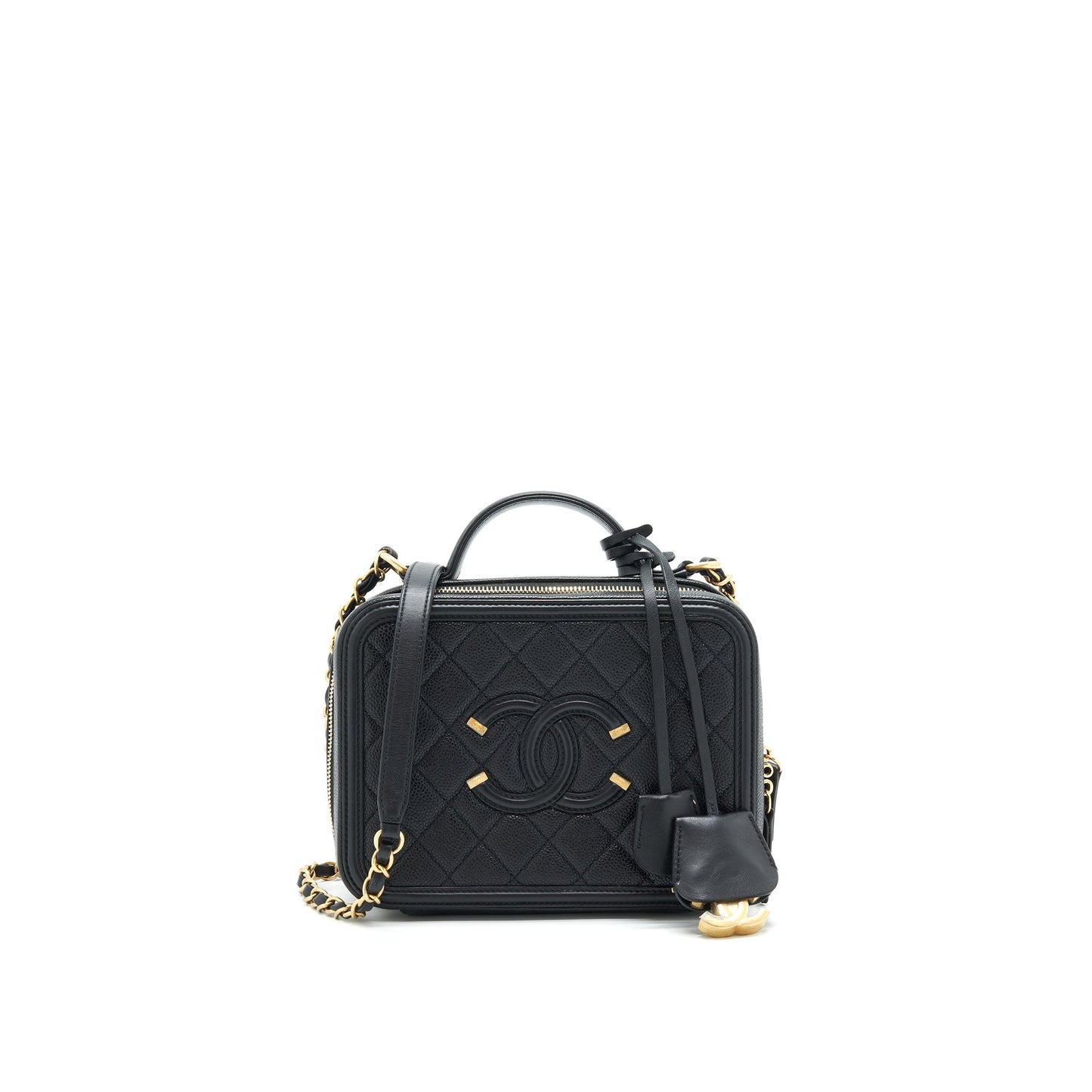 Chanel Cavia Vanity GHW Black Leather Handbag