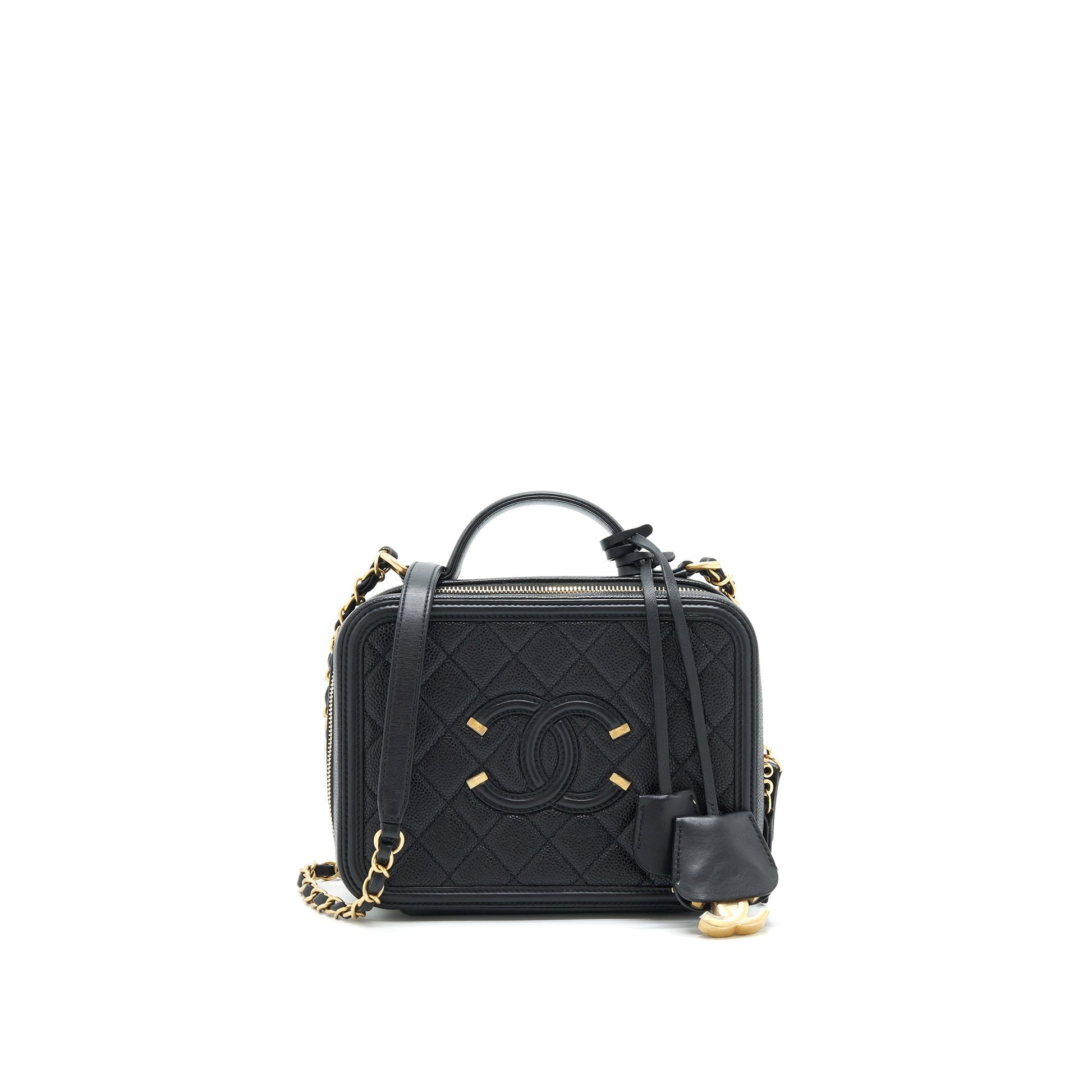 Chanel Cavia Vanity GHW Black Leather Handbag