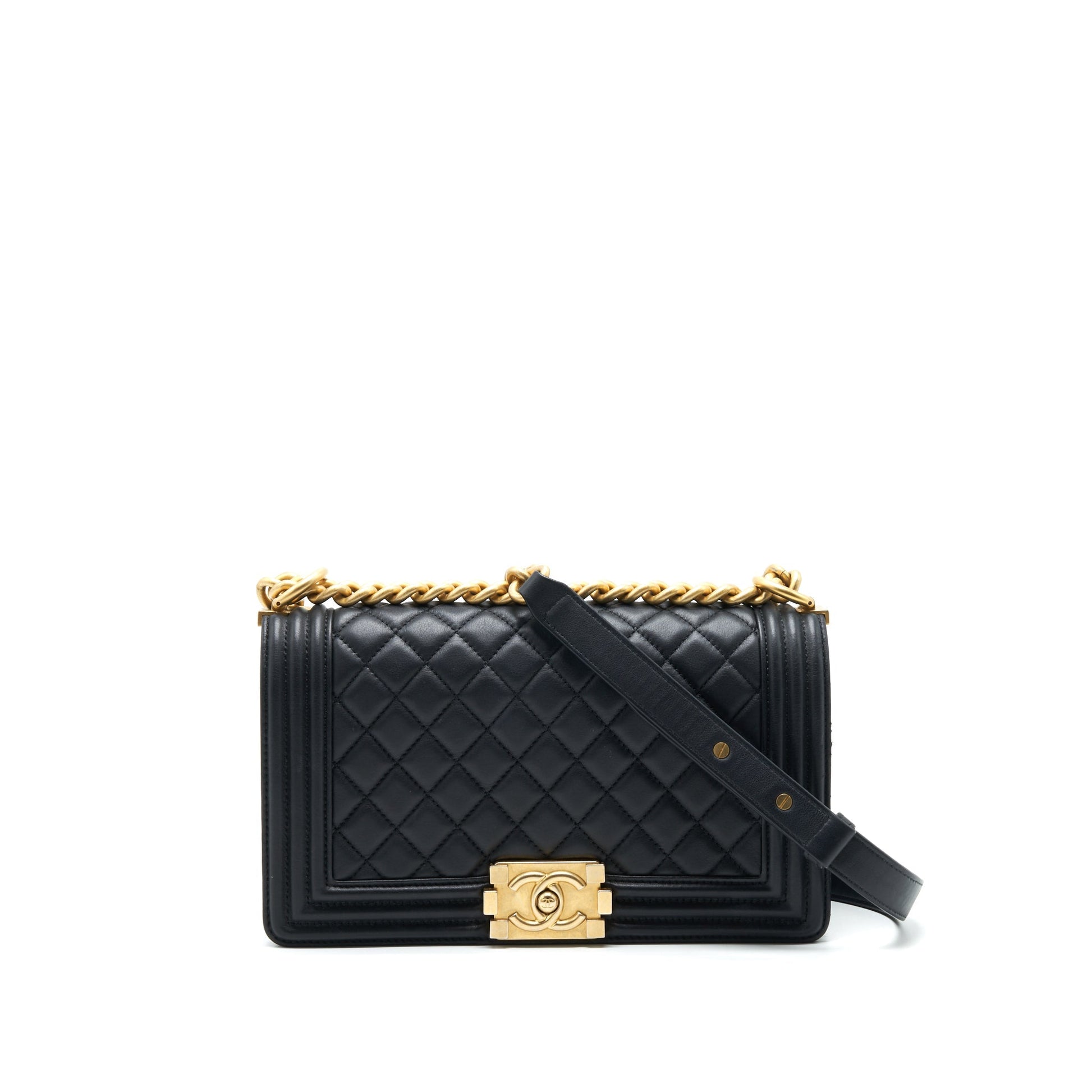 Chanel Boy Lambskin GHW Black Handbag