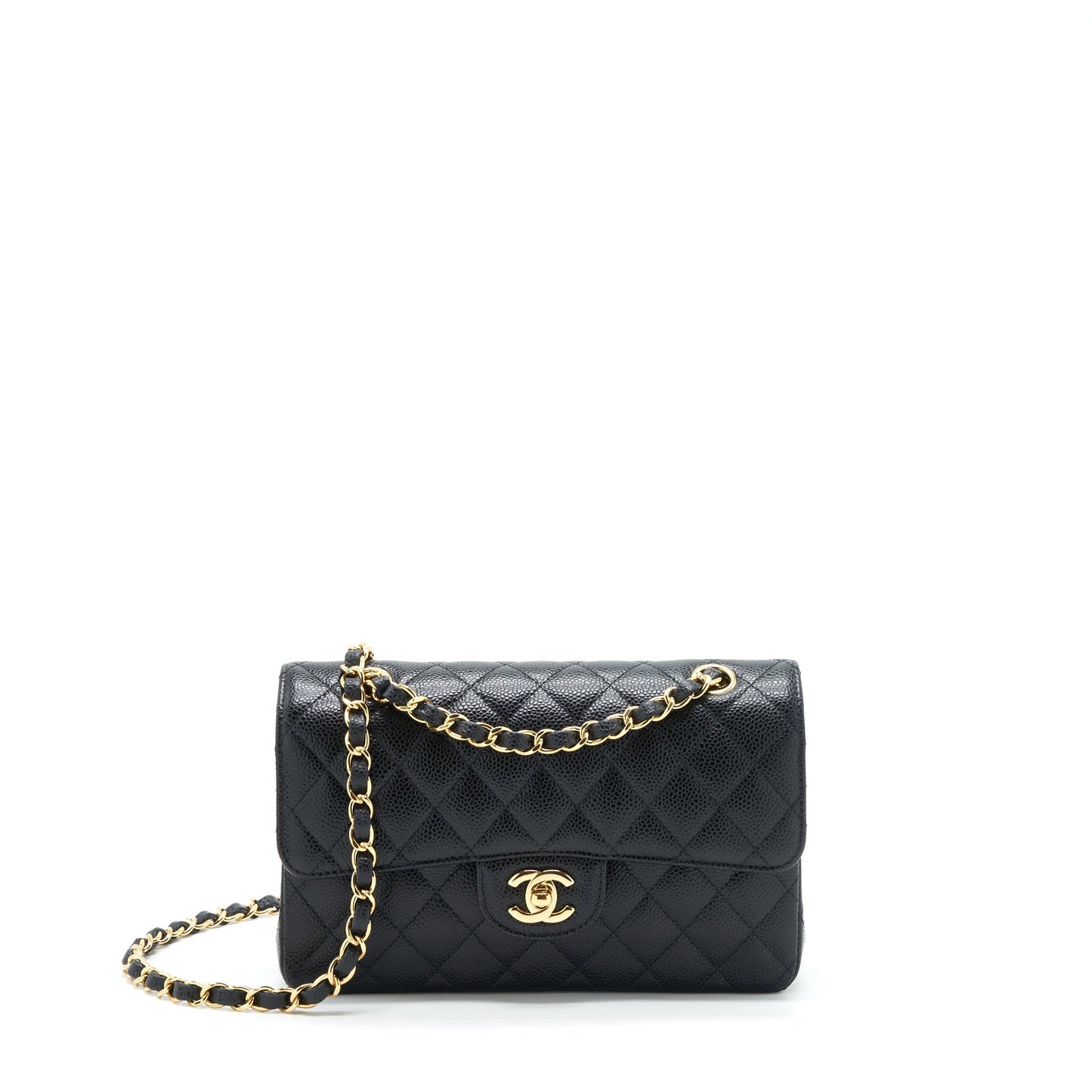 Chanel Classic Double Flap Caviar GHW Black Small Handbag Ghw 1
