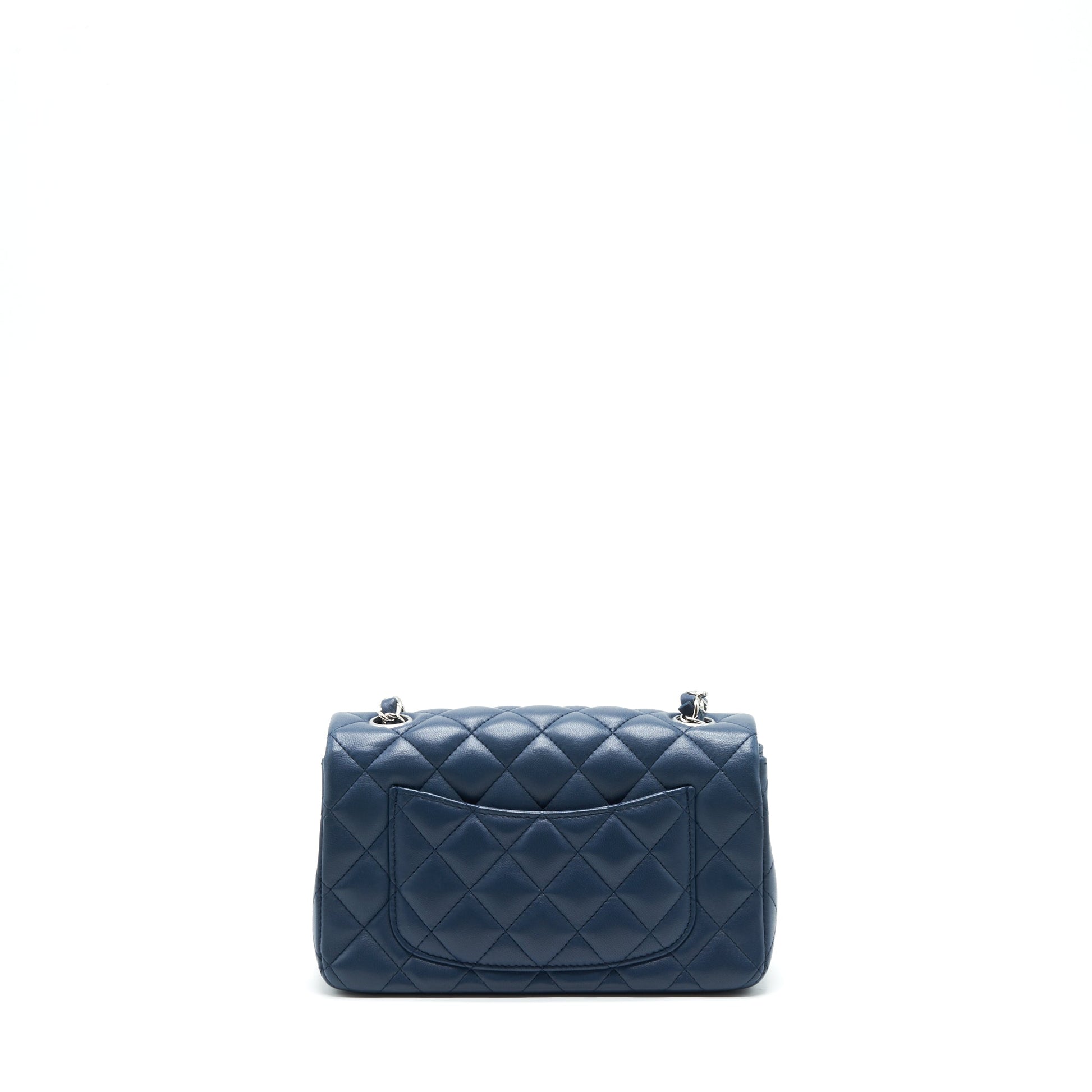 Chanel Rectangular Flap Lambskin SHW Blue Shoulder Bag