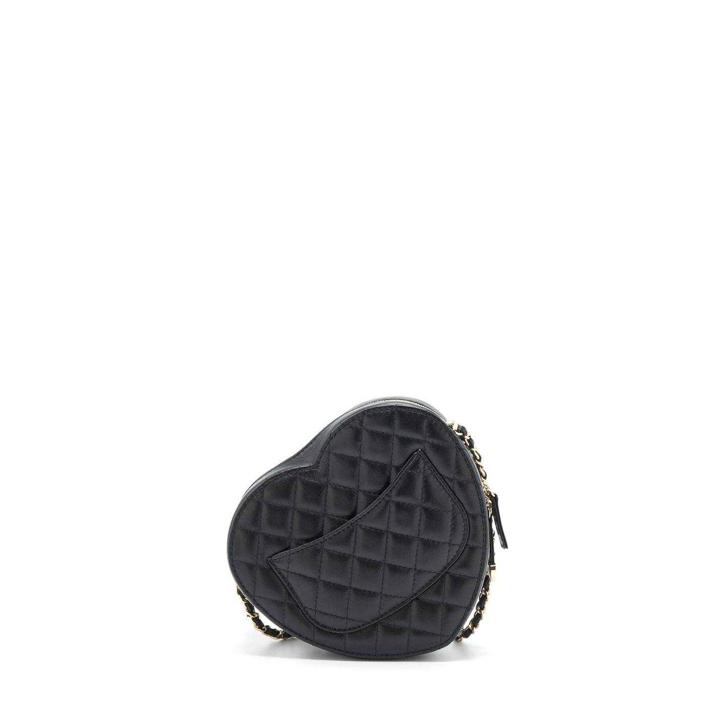 Chanel 22S Heart Lambskin LGHW Black Handbag