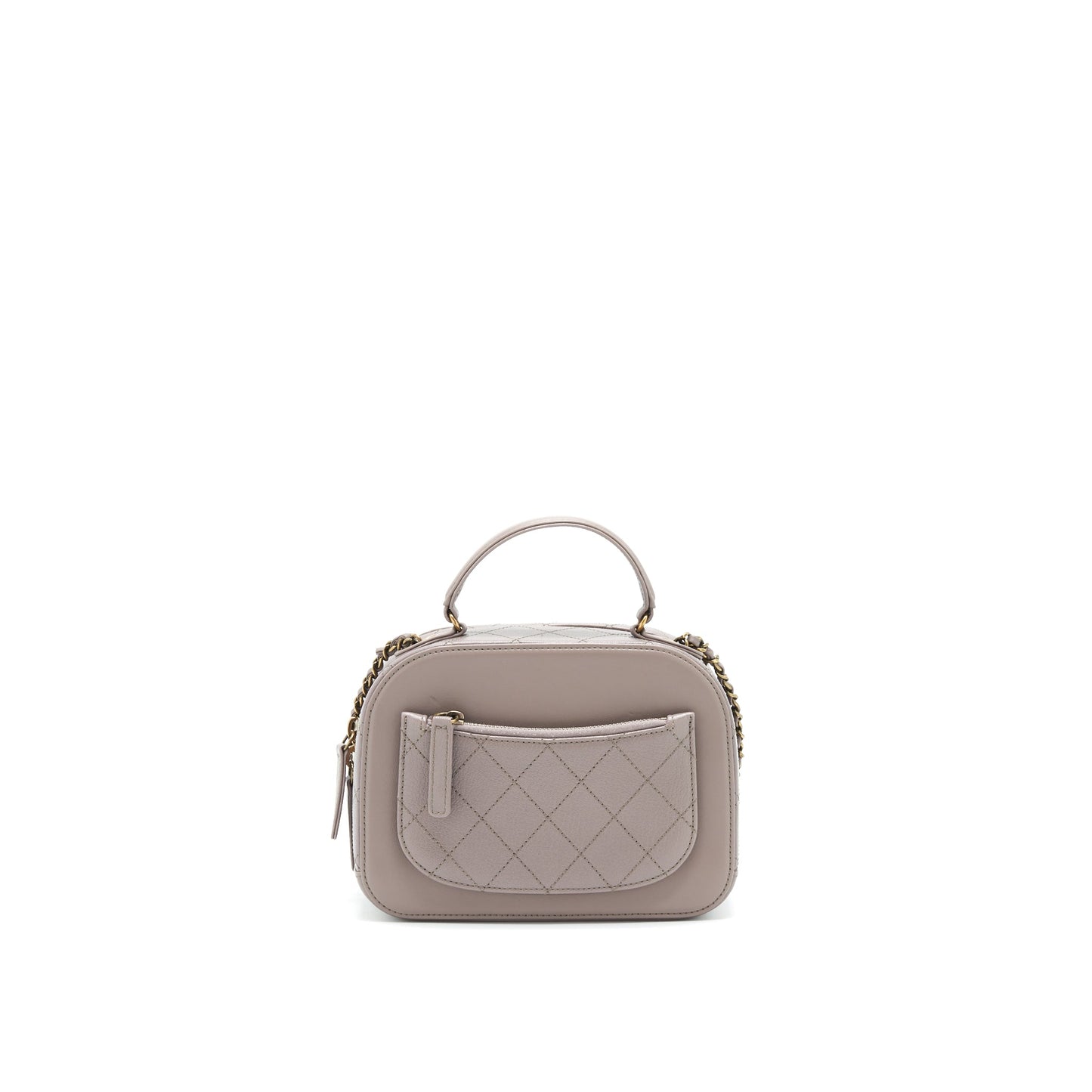 Chanel CC logo vanity handle GHW Grey Handbag
