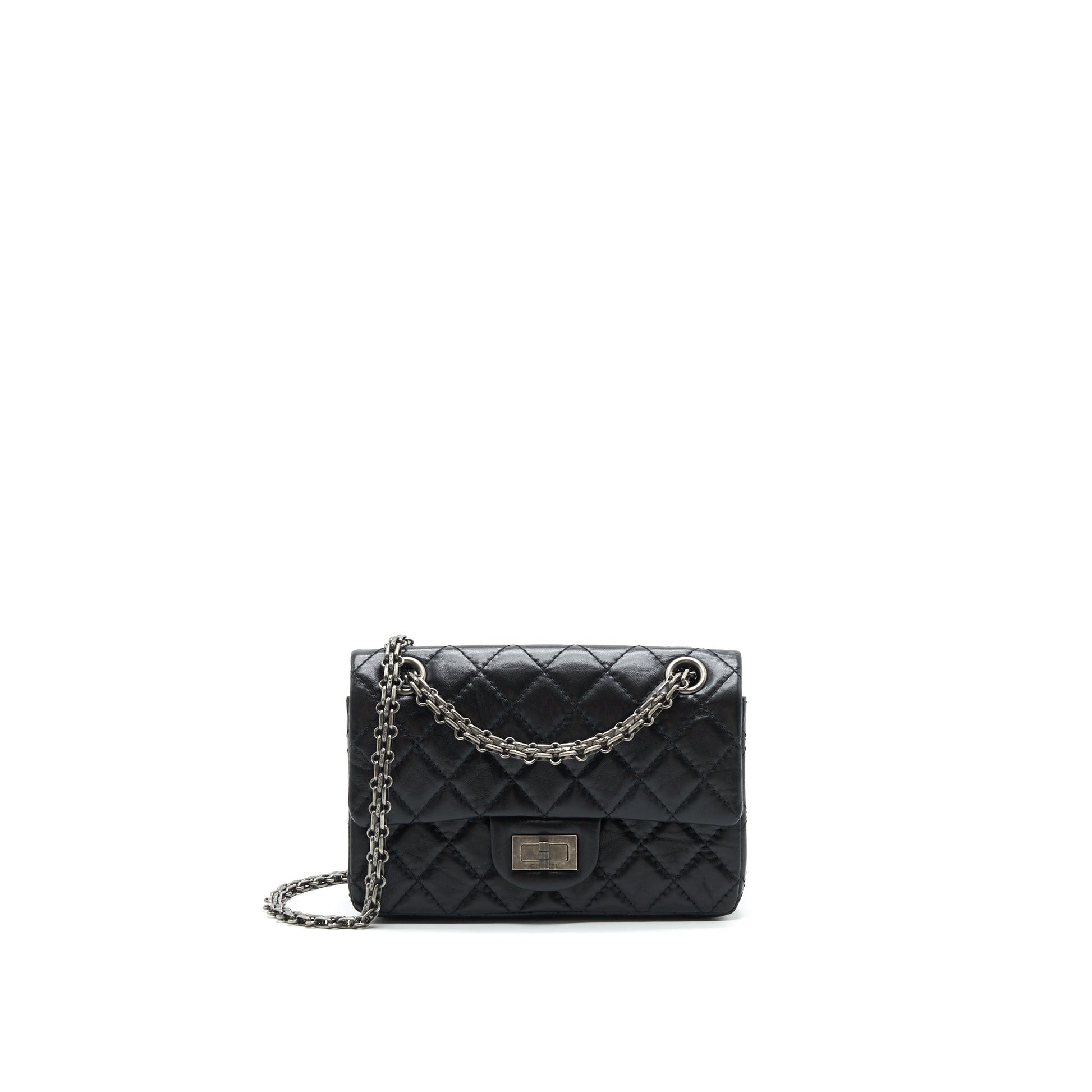 Chanel 2.55 reissue Flap ruthenium Hardware Black Shoulder Bag