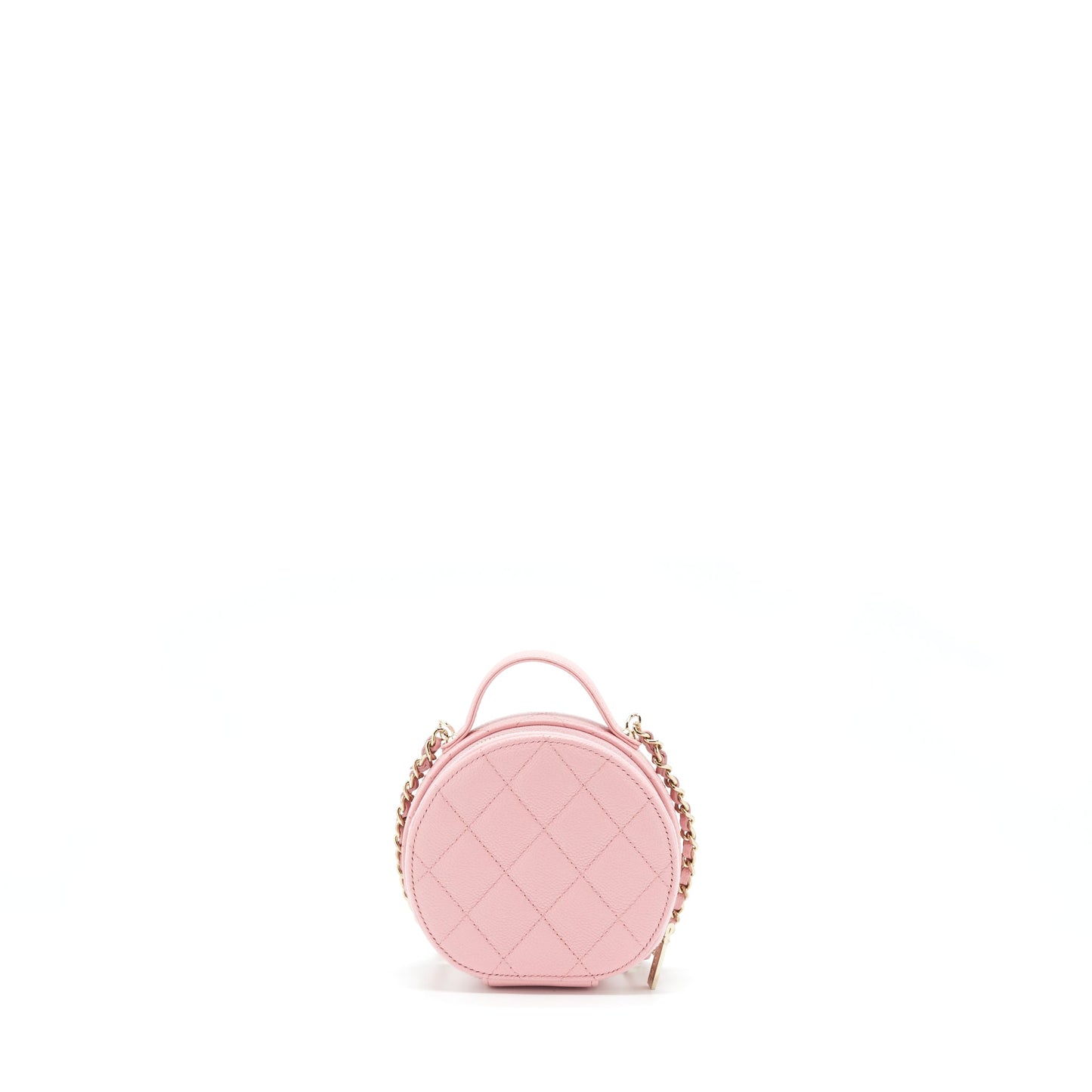 Chanel 22C Round Purse Vanity Caviar Light Pink Mini Bag