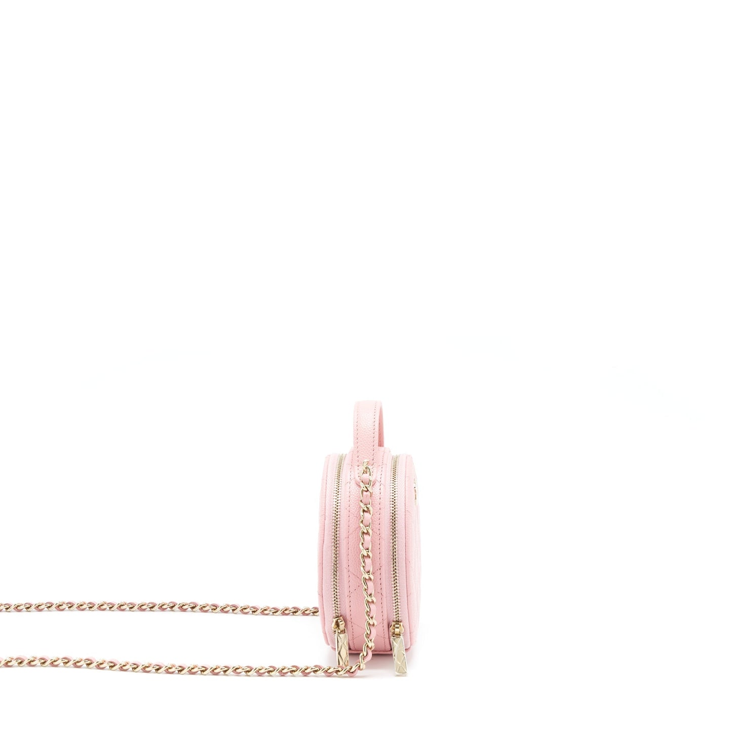 Chanel 22C Round Purse Vanity Caviar Light Pink Mini Bag