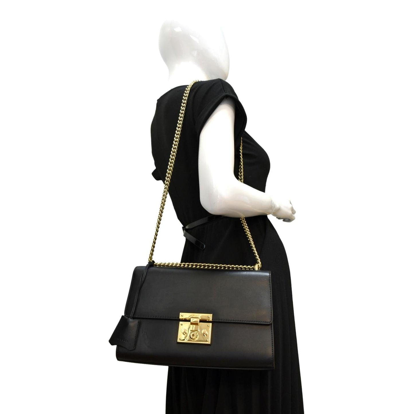 Gucci Padlock Shoulder Bag Leather Black