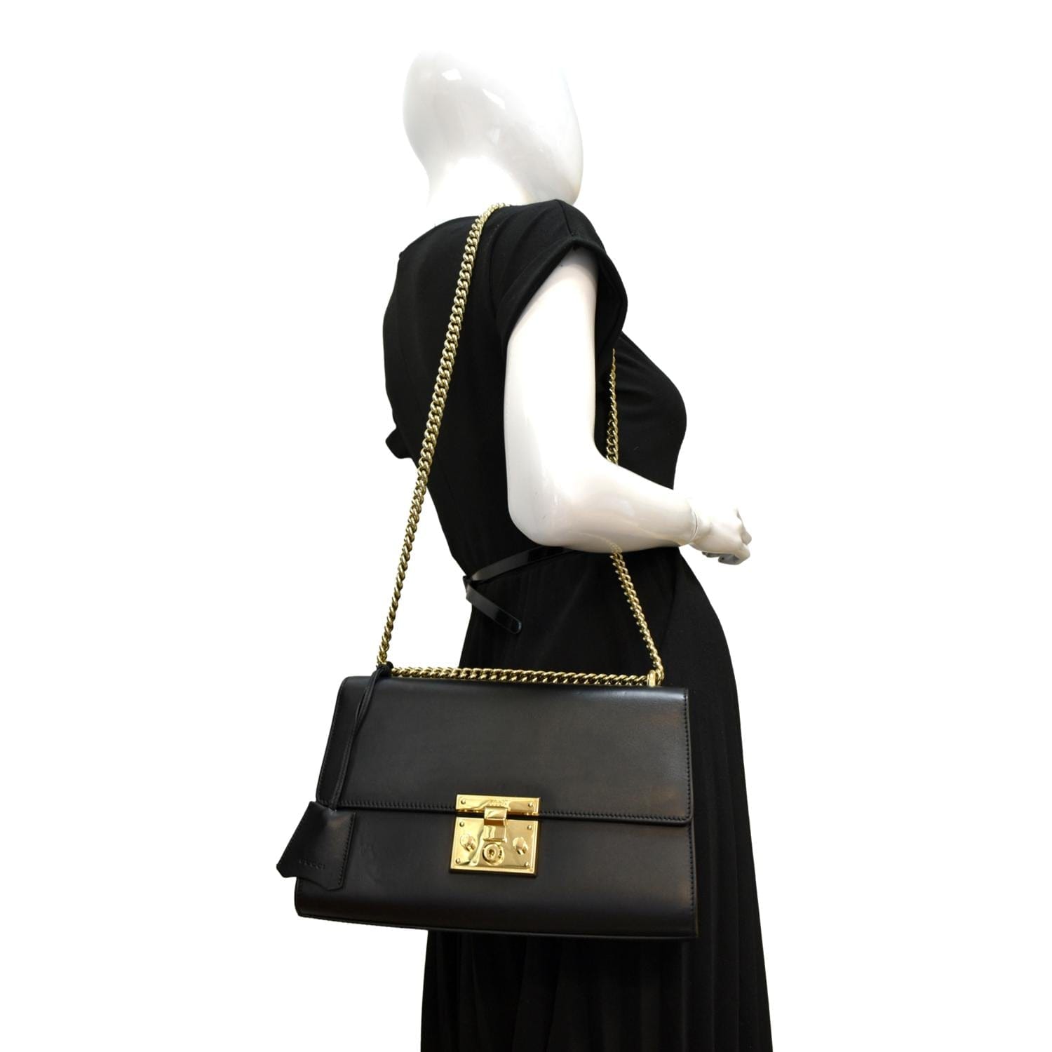 Gucci Padlock Shoulder Bag Leather Black