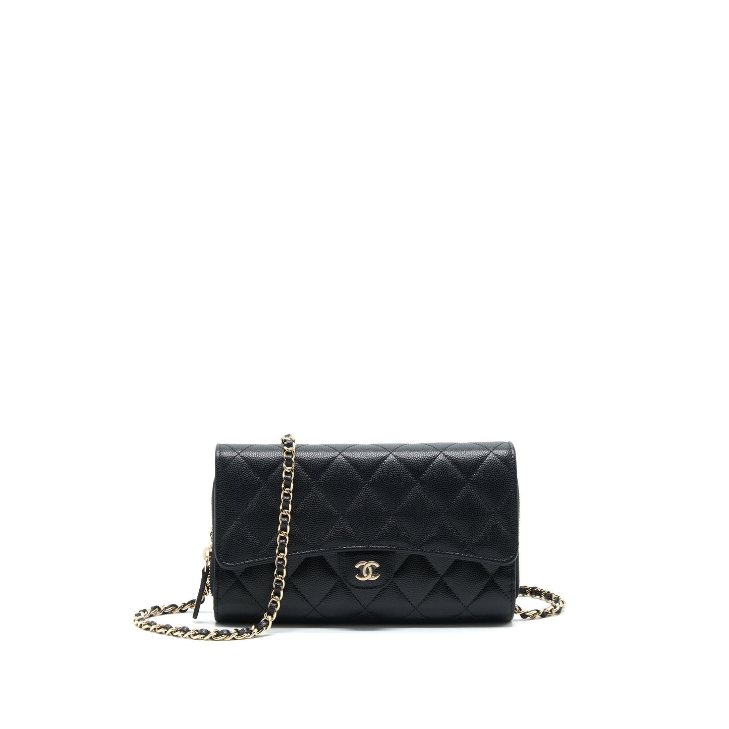 Chanel 3 1 On Caviar LGHW Black Wallet Case
