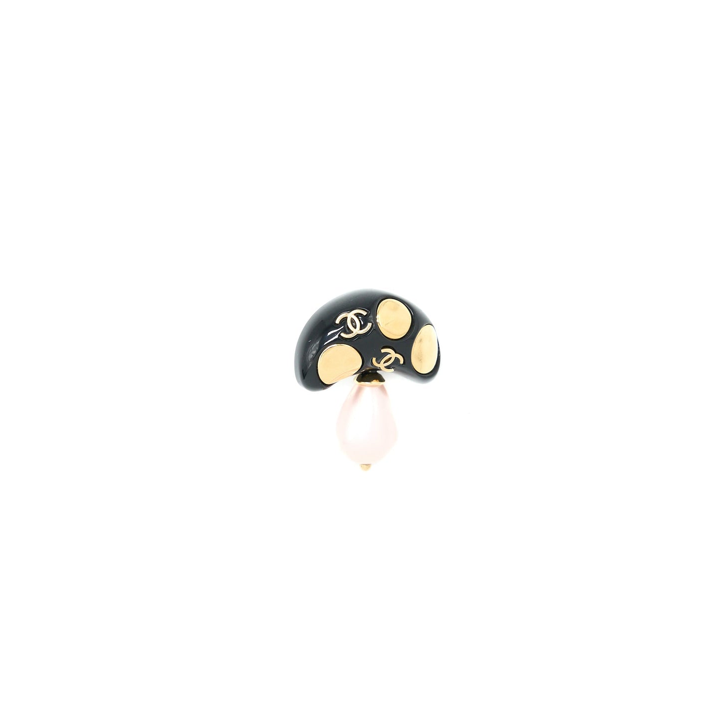 Chanel Mushroom Brooch Pearl Tone Gold Handbag