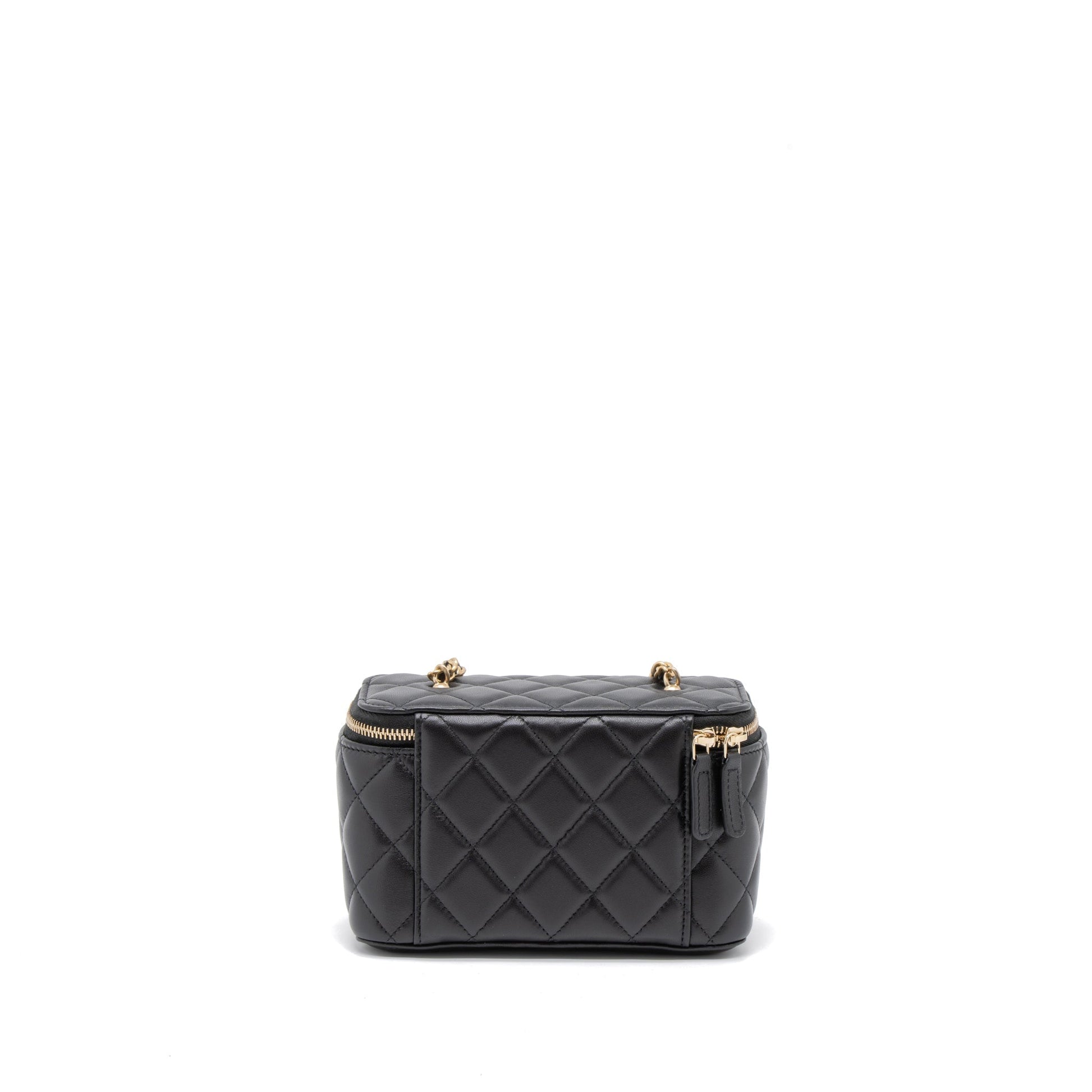 Chanel 23C Pearl Crush Long Vanity Lambskin Black Handbag Ghw Microchip