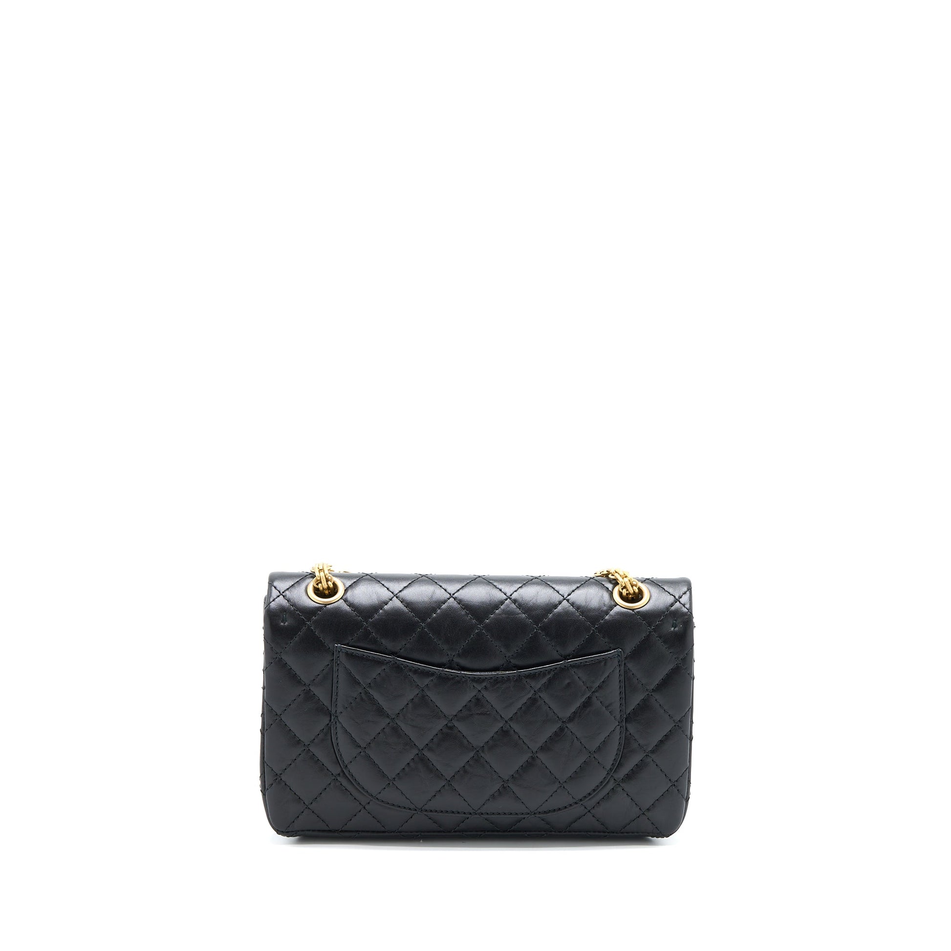 Chanel 2.55 225 Reissue Flap Aged Calfskin Black Small Shoulder Bag Brushed Ghw