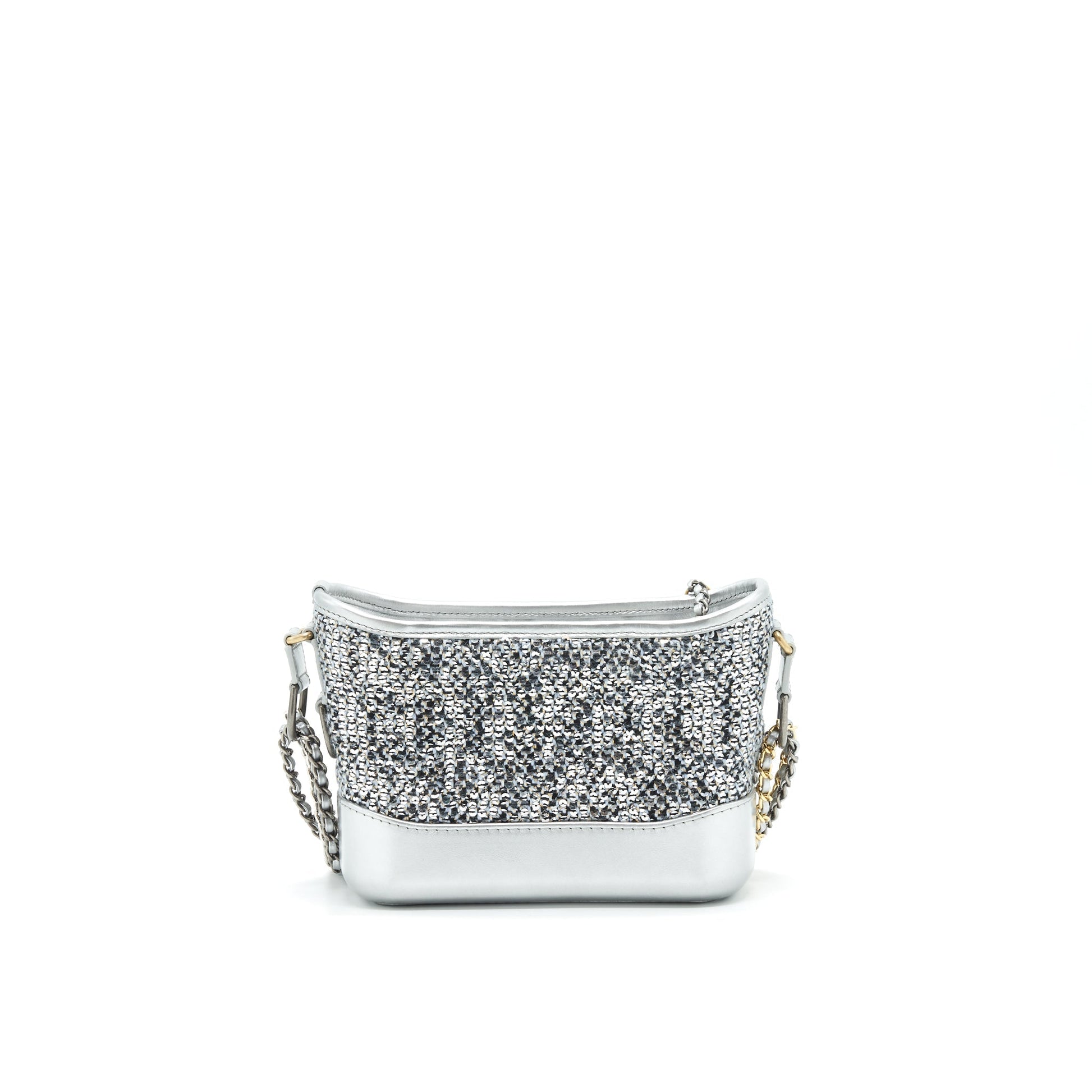 Chanel tweed gabrielle Hobo Grey Small Shoulder Bag Bag Grey