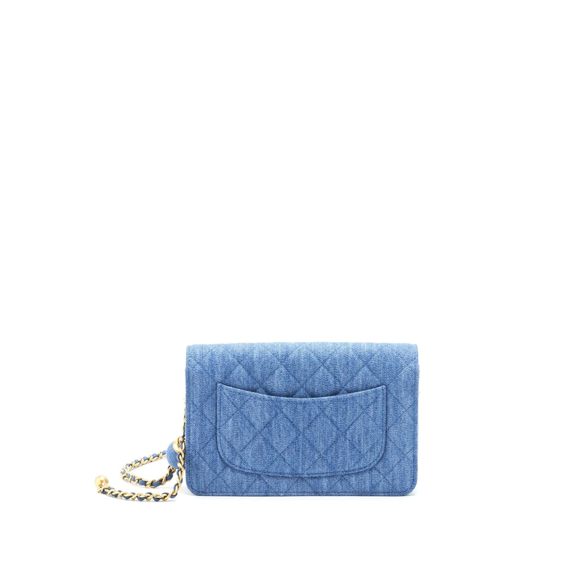 Chanel 22C Pearl Crush On Denim GHW Wallet Case