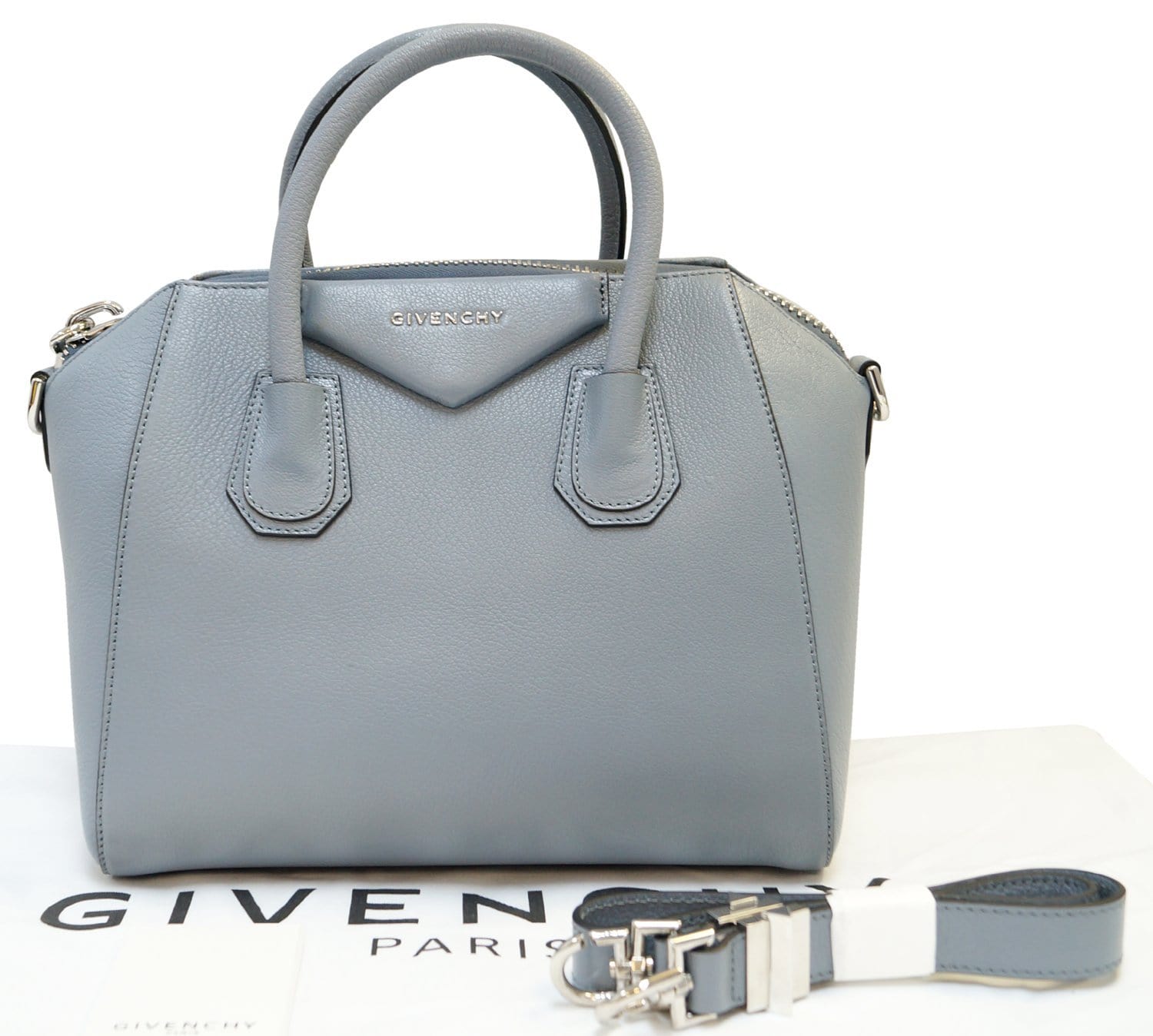 Givenchy Grey Goatskin Antigona Shoulder Bag Leather Small