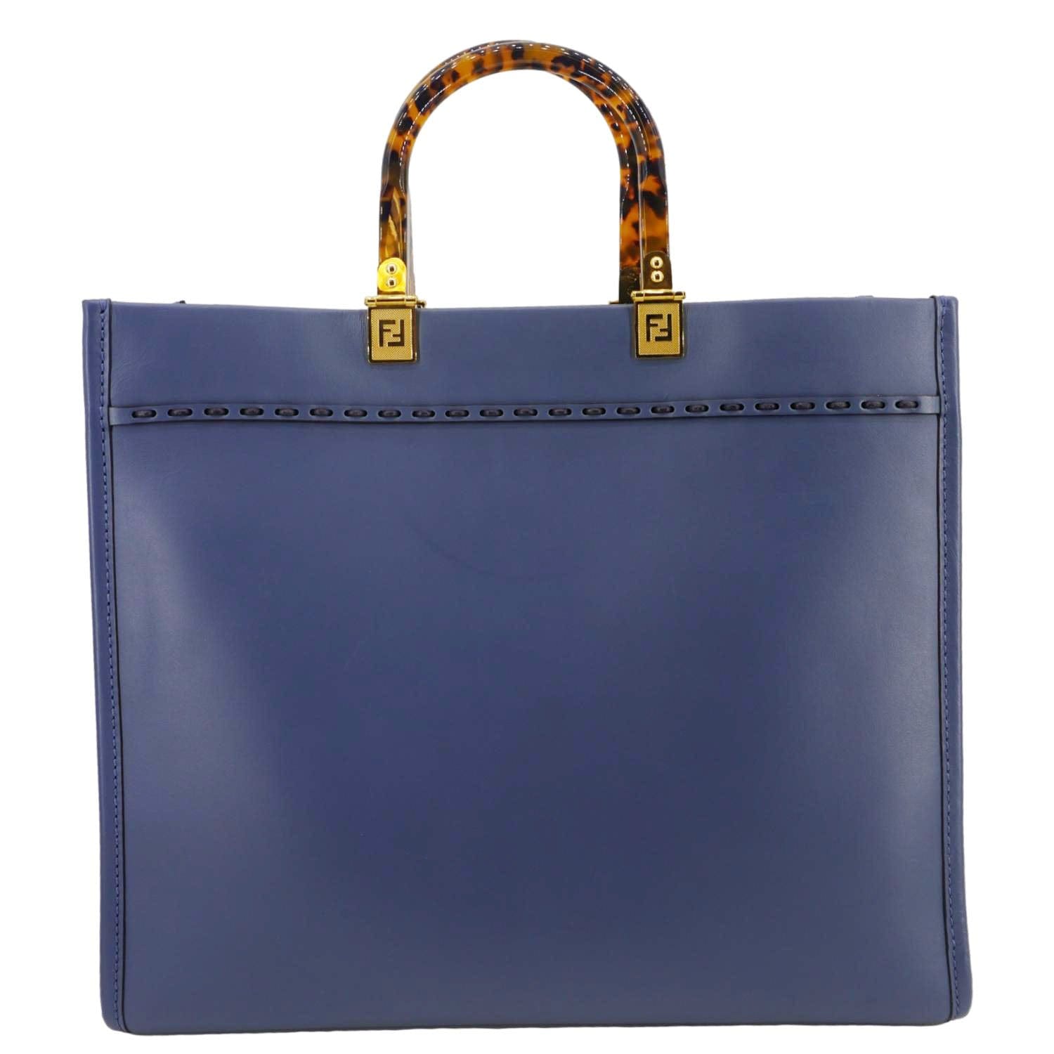 Fendi Sunshine Crossbody Tote Bag Leather Blue Crossbody Bag