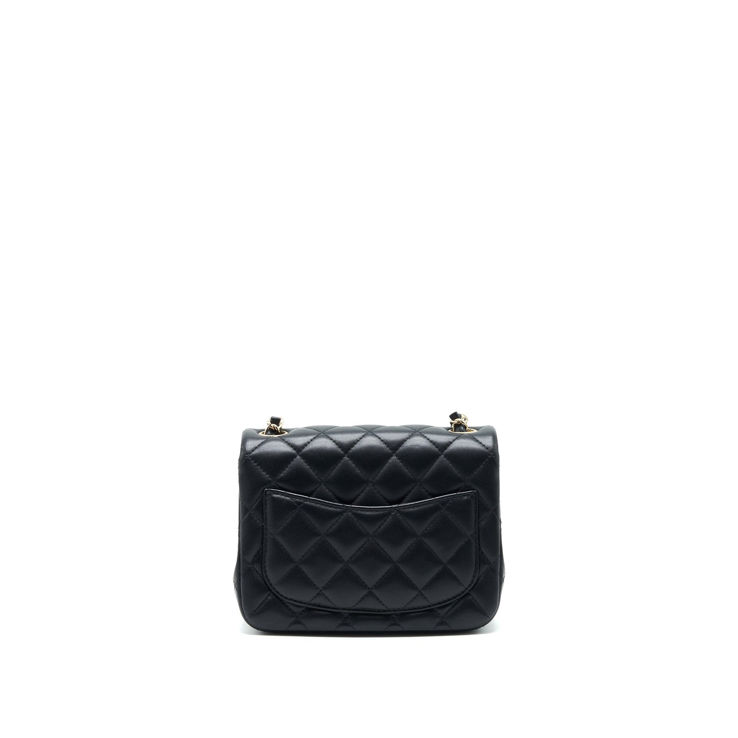 Chanel Square Flap Lambskin LGHW Black Shoulder Bag