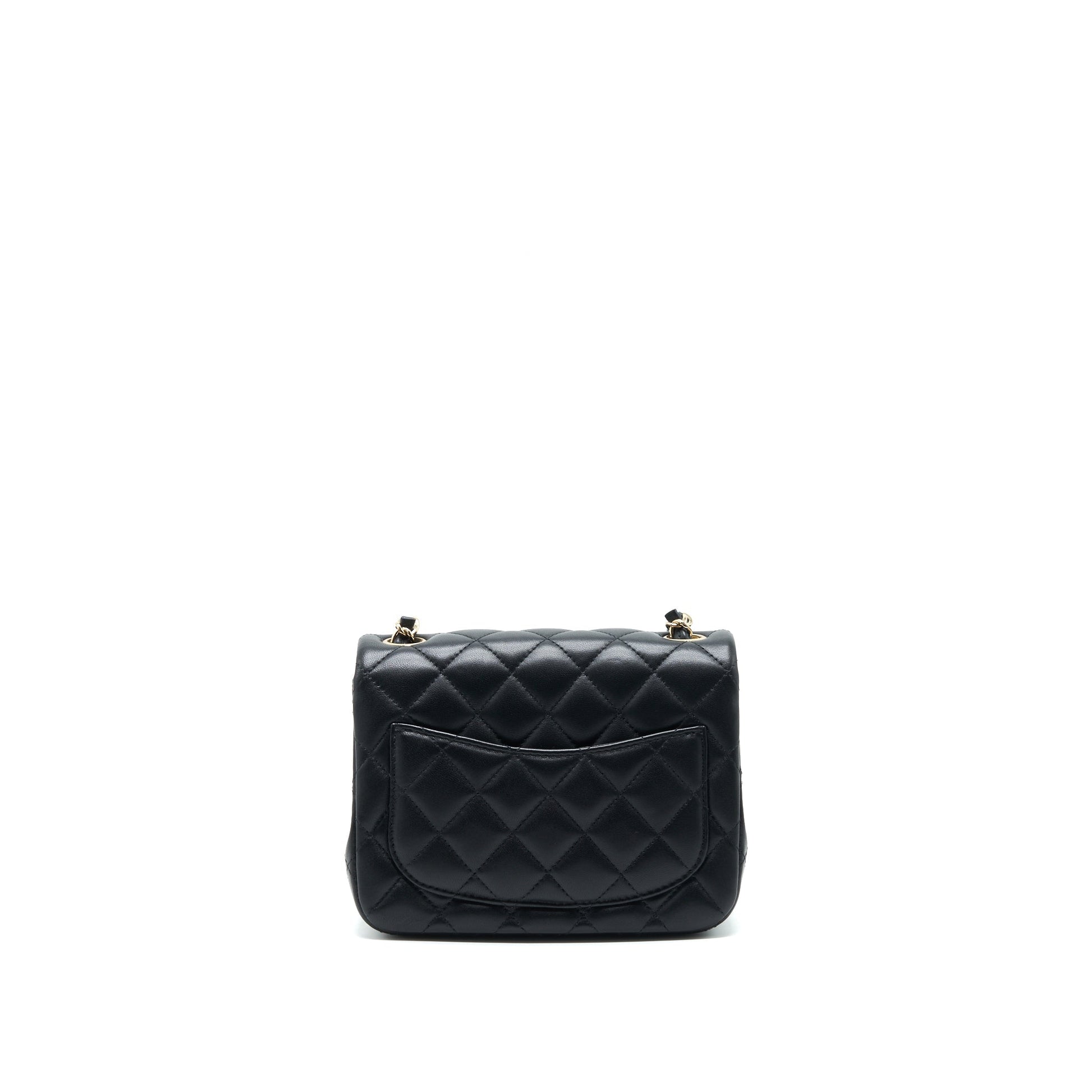 Chanel Square Flap Lambskin LGHW Black Shoulder Bag