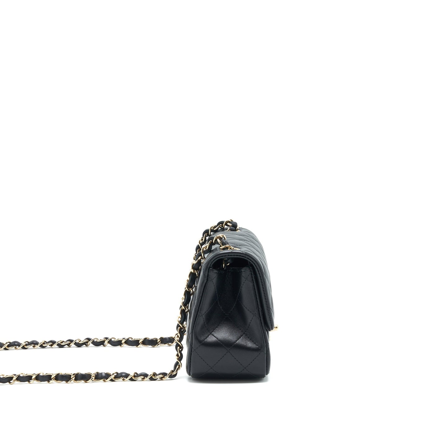 Chanel Square Flap Lambskin LGHW Black Shoulder Bag