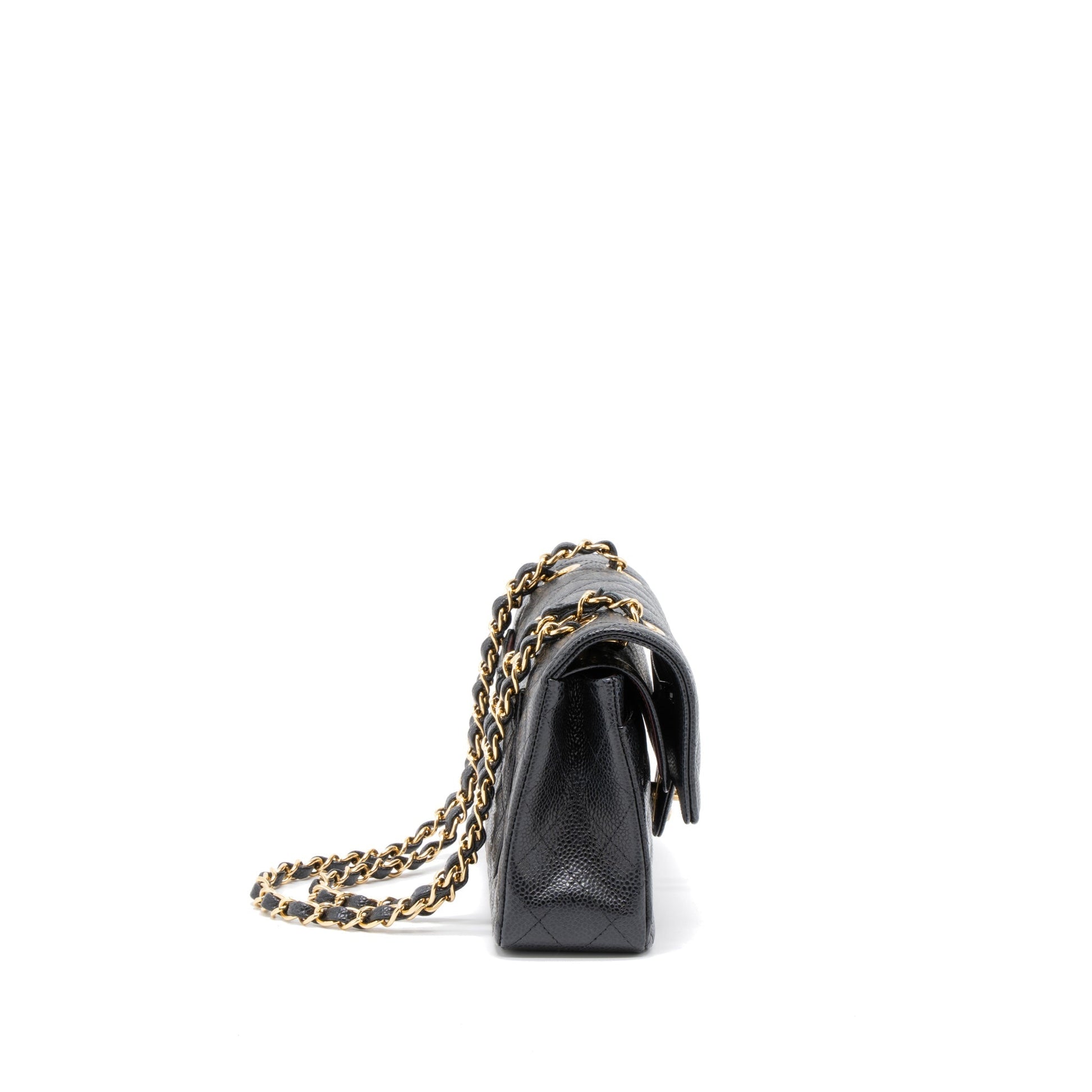 Chanel Classic Double Flap Caviar GHW Microchip Black Small Shoulder Bag Microchip 9