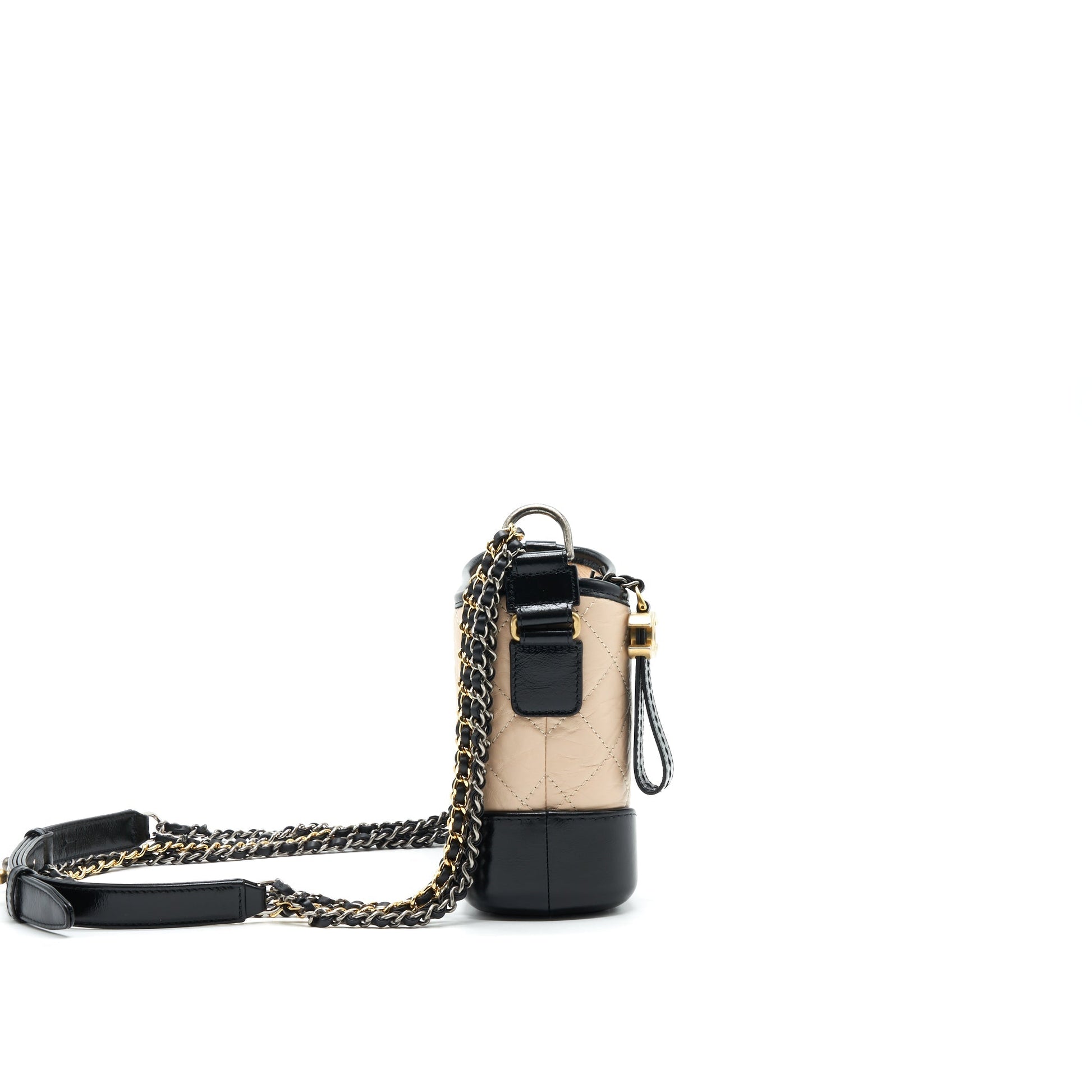 Chanel HOBO Black Beige Small Shoulder Bag Black 1