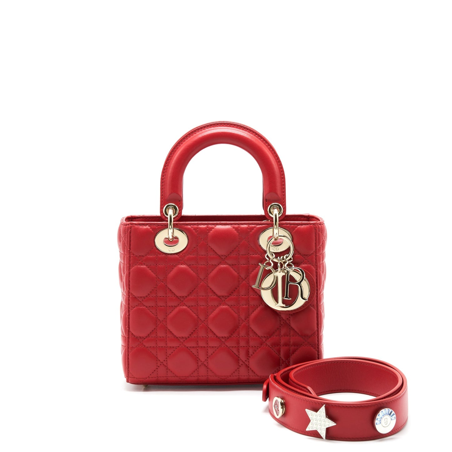Dior Lady Purse In Handbag Red Small Travel Bag
