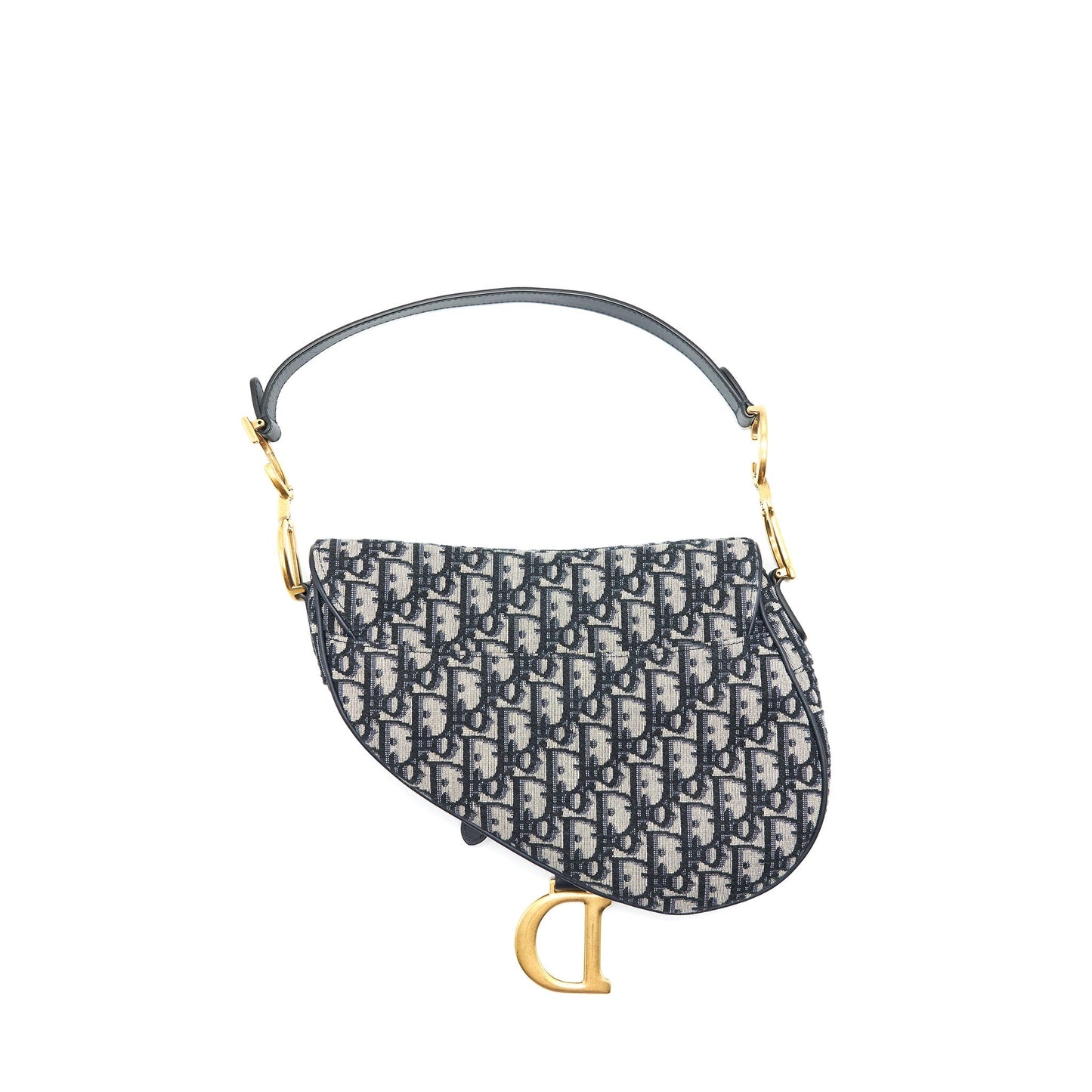 Dior Saddle Purse Oblique Jacquard Handbag Blue Medium Travel Bag