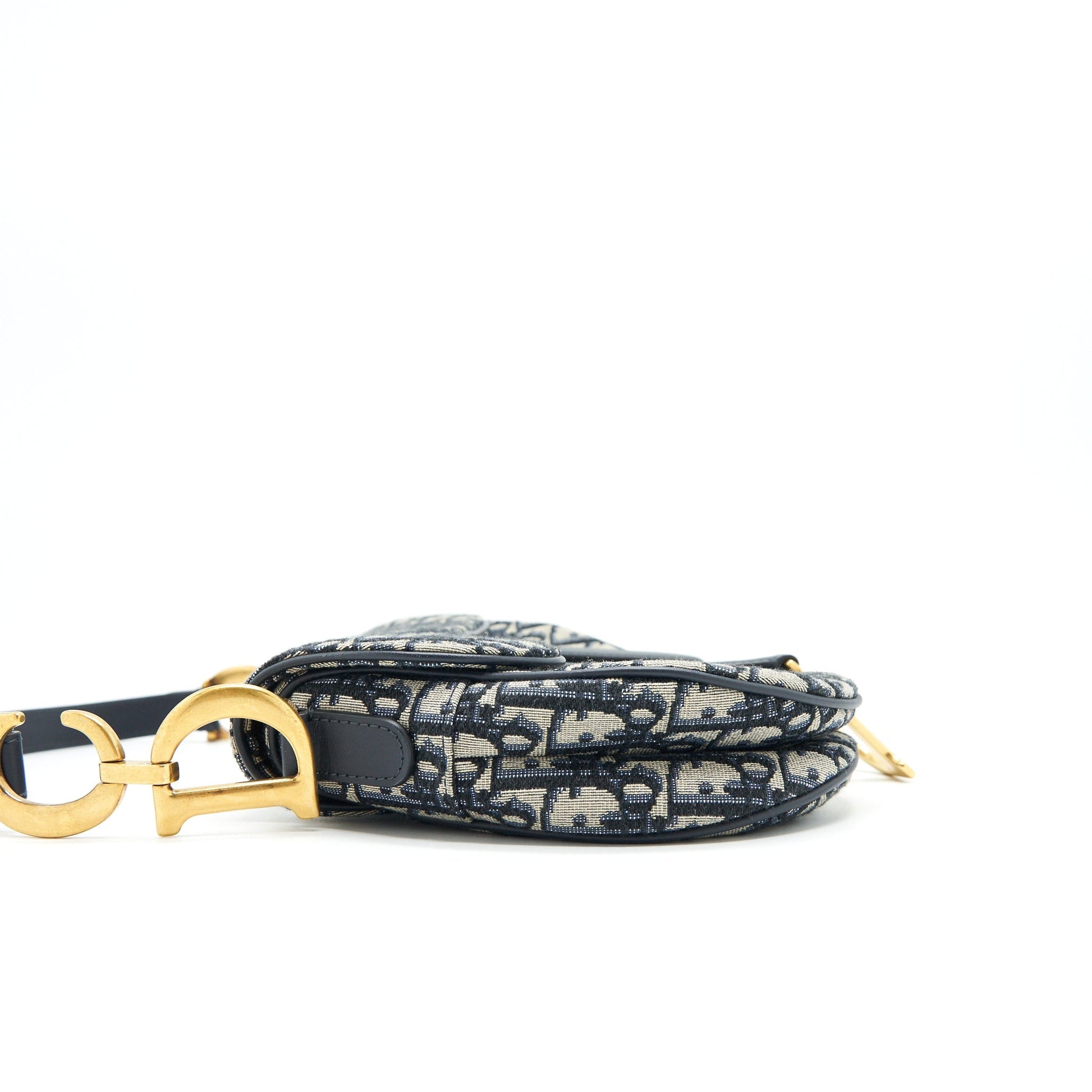 Dior Saddle Purse Oblique Jacquard Handbag Blue Medium Travel Bag