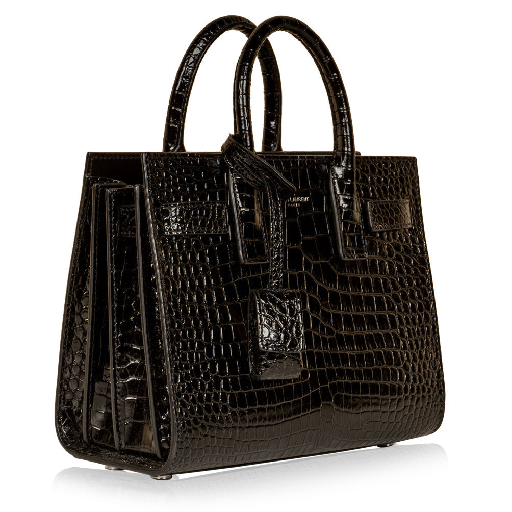 YSL Saint Laurent Nano Sac De Jour Croc Crossbody Bag