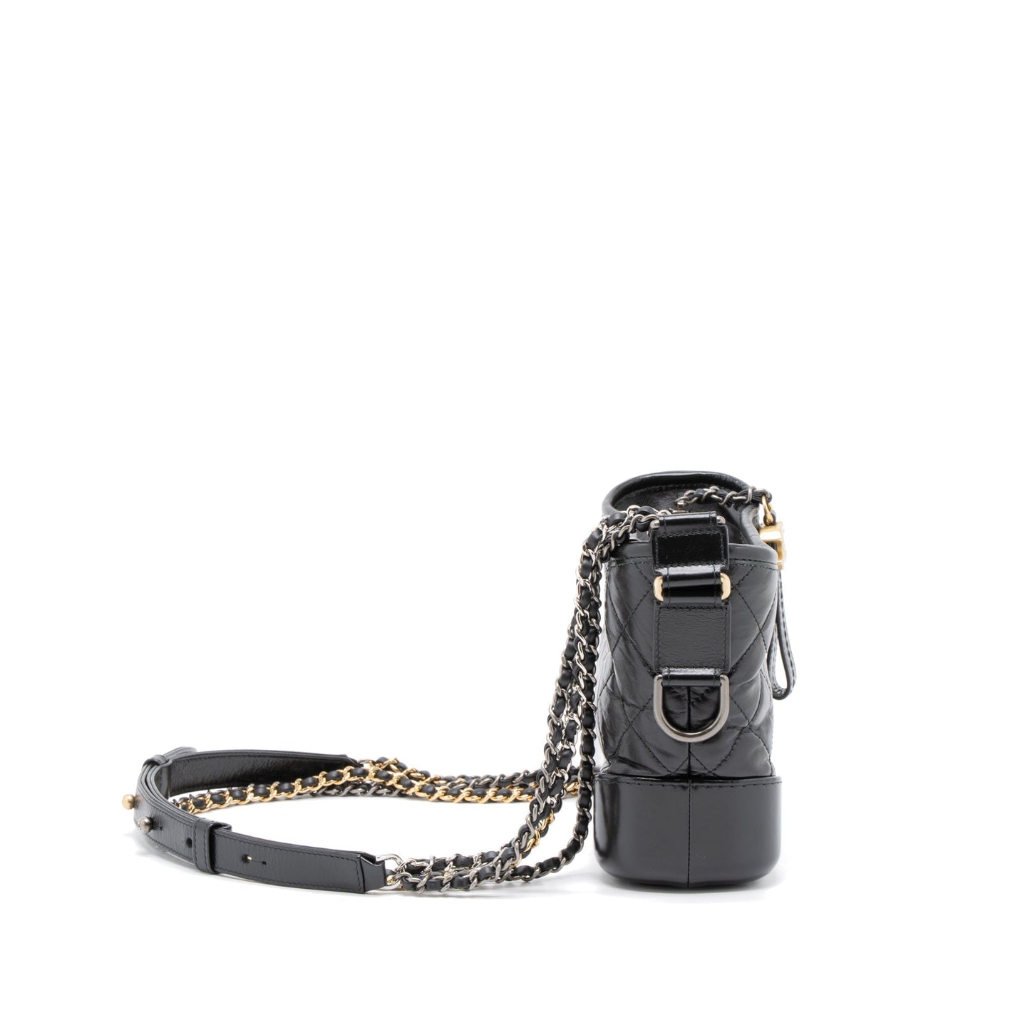 Chanel Gabrielle Hobo Aged Calfskin Hardware Multicolour Black Small Shoulder Bag