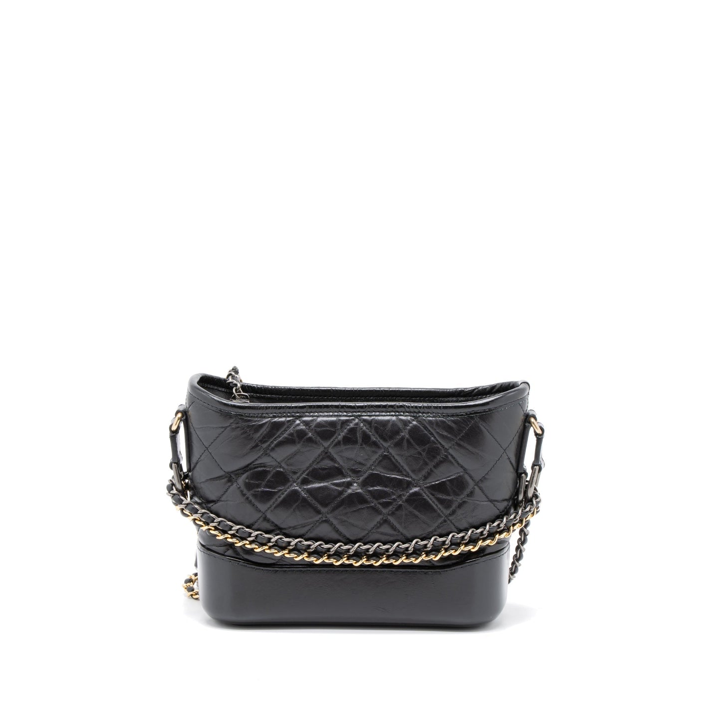 Chanel Gabrielle Hobo Aged Calfskin Hardware Multicolour Black Small Shoulder Bag