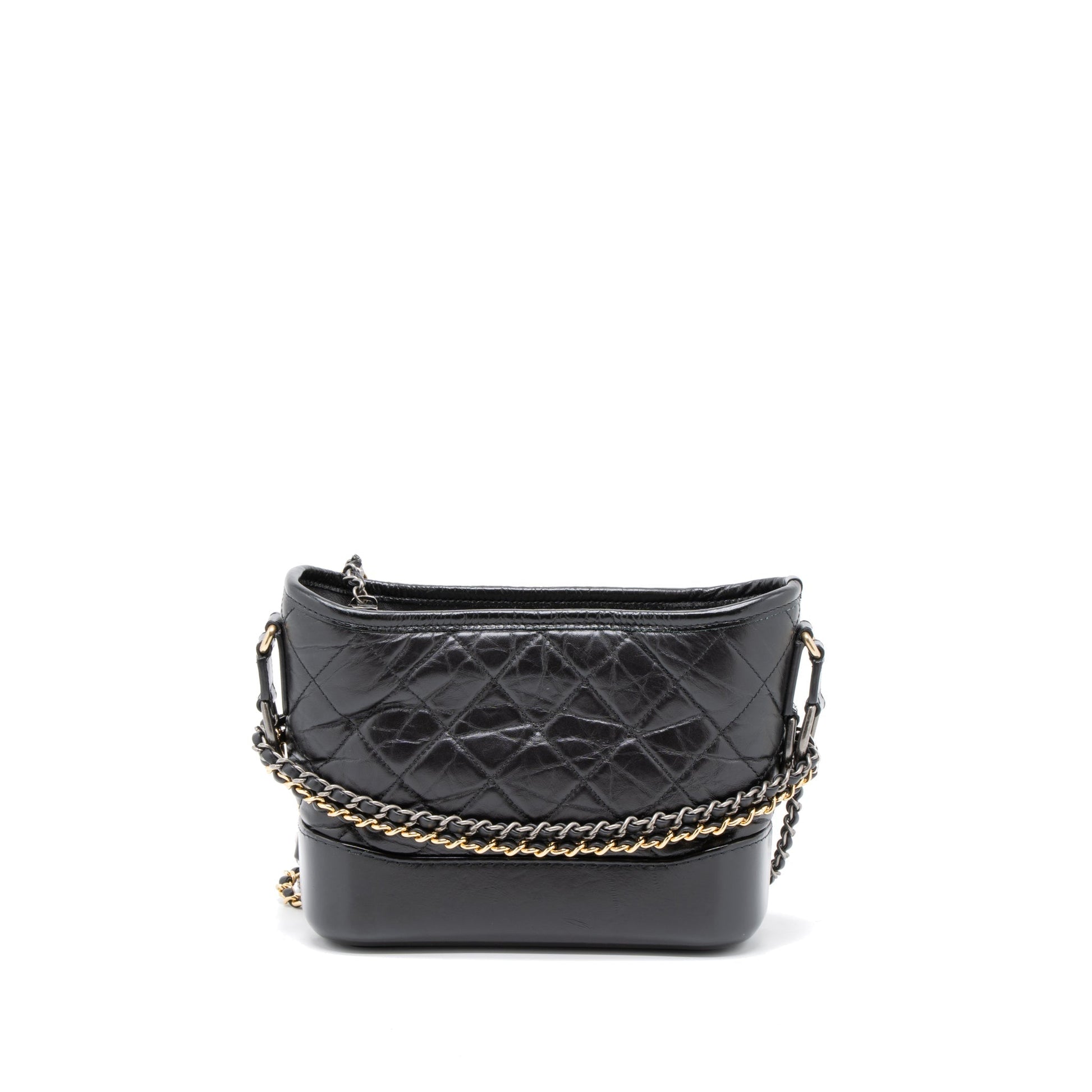 Chanel Gabrielle Hobo Aged Calfskin Hardware Multicolour Black Small Shoulder Bag