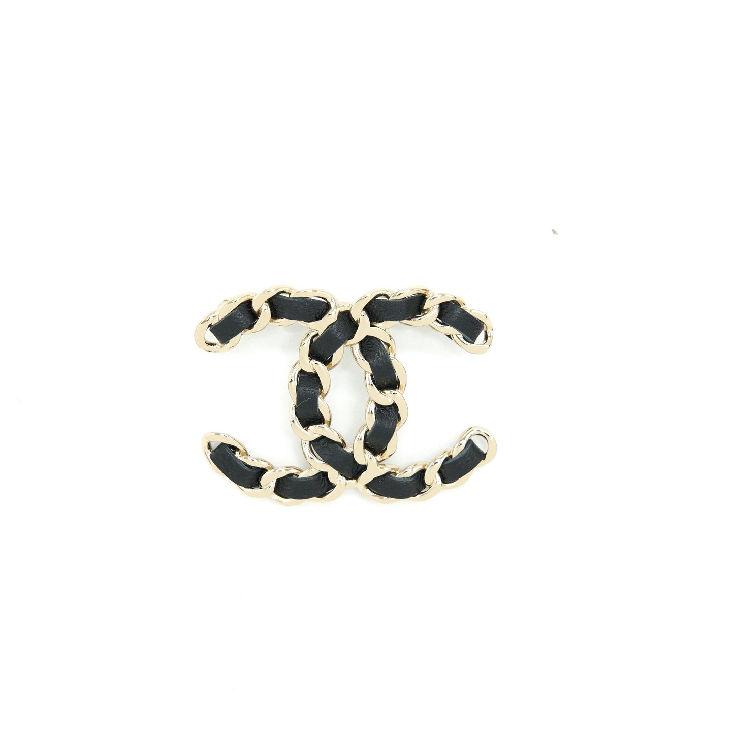 Chanel CC Logo Brooch LGHW Black Leather Handbag Lghw 3