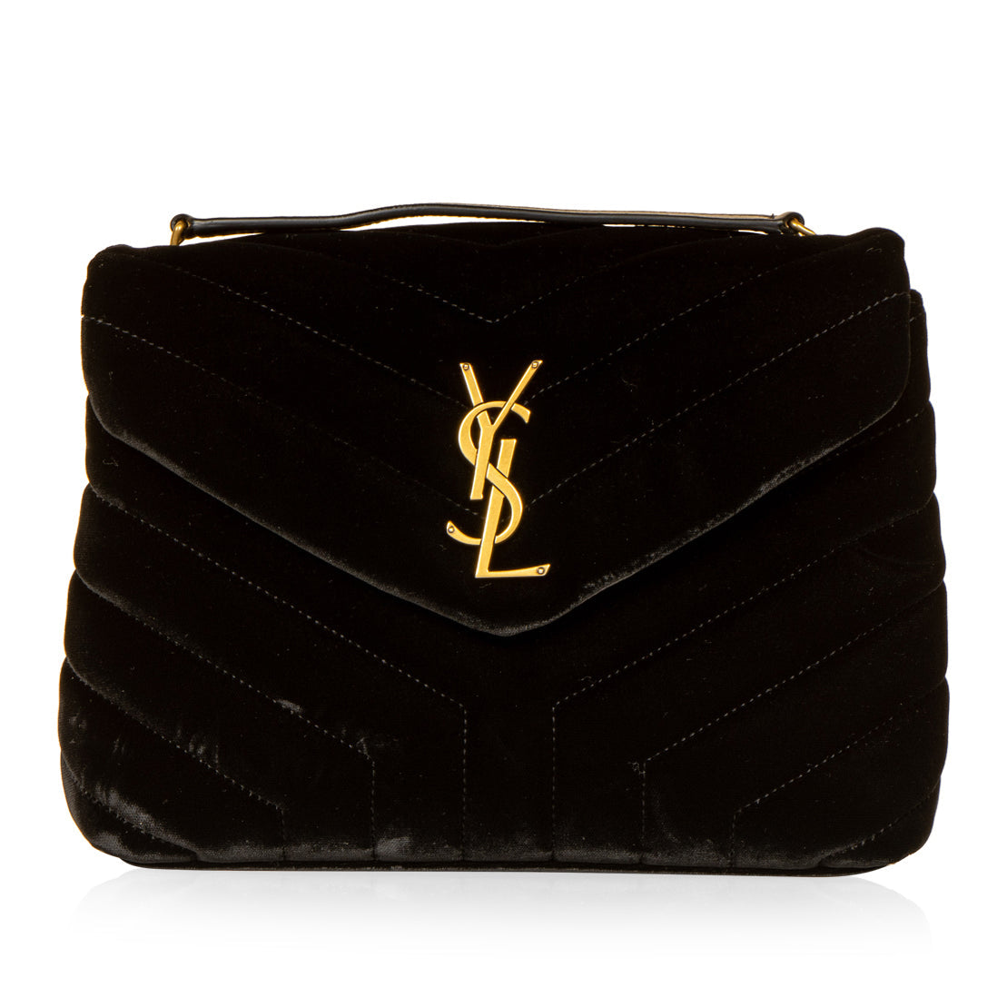 YSL Saint Laurent Loulou Velvet Crossbody Bag Small
