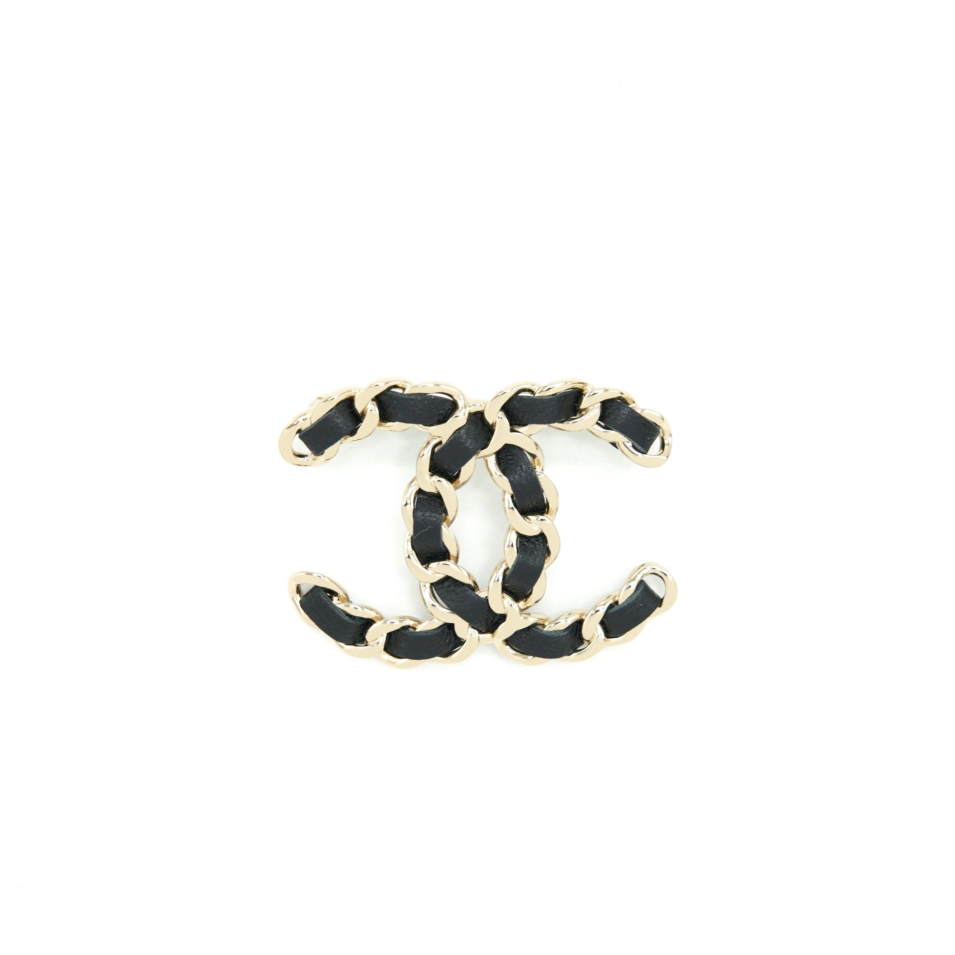 Chanel CC Logo Brooch LGHW Black Leather Handbag Lghw 3