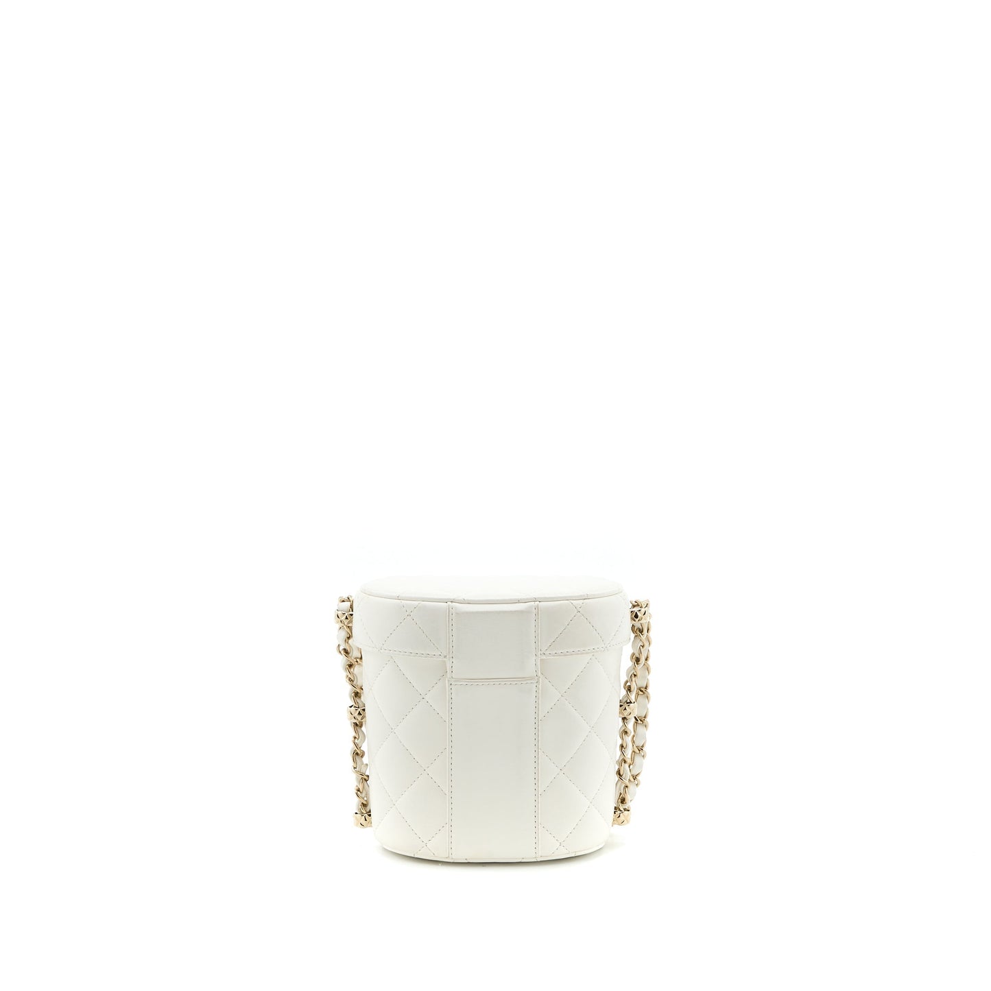 Chanel Vanity Lambskin LGHW Microchip White Small Handbag