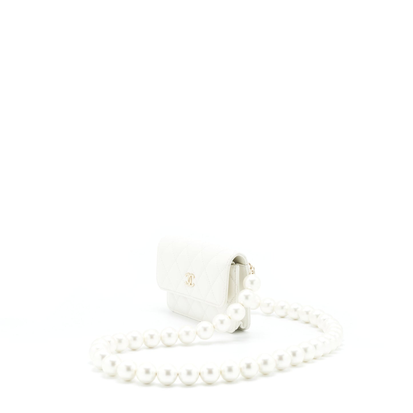 Chanel Grant Pearl Crush Lambskin LGHW White Crossbody Bag