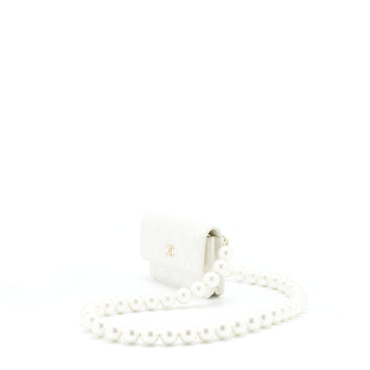 Chanel Grant Pearl Crush Lambskin LGHW White Crossbody Bag