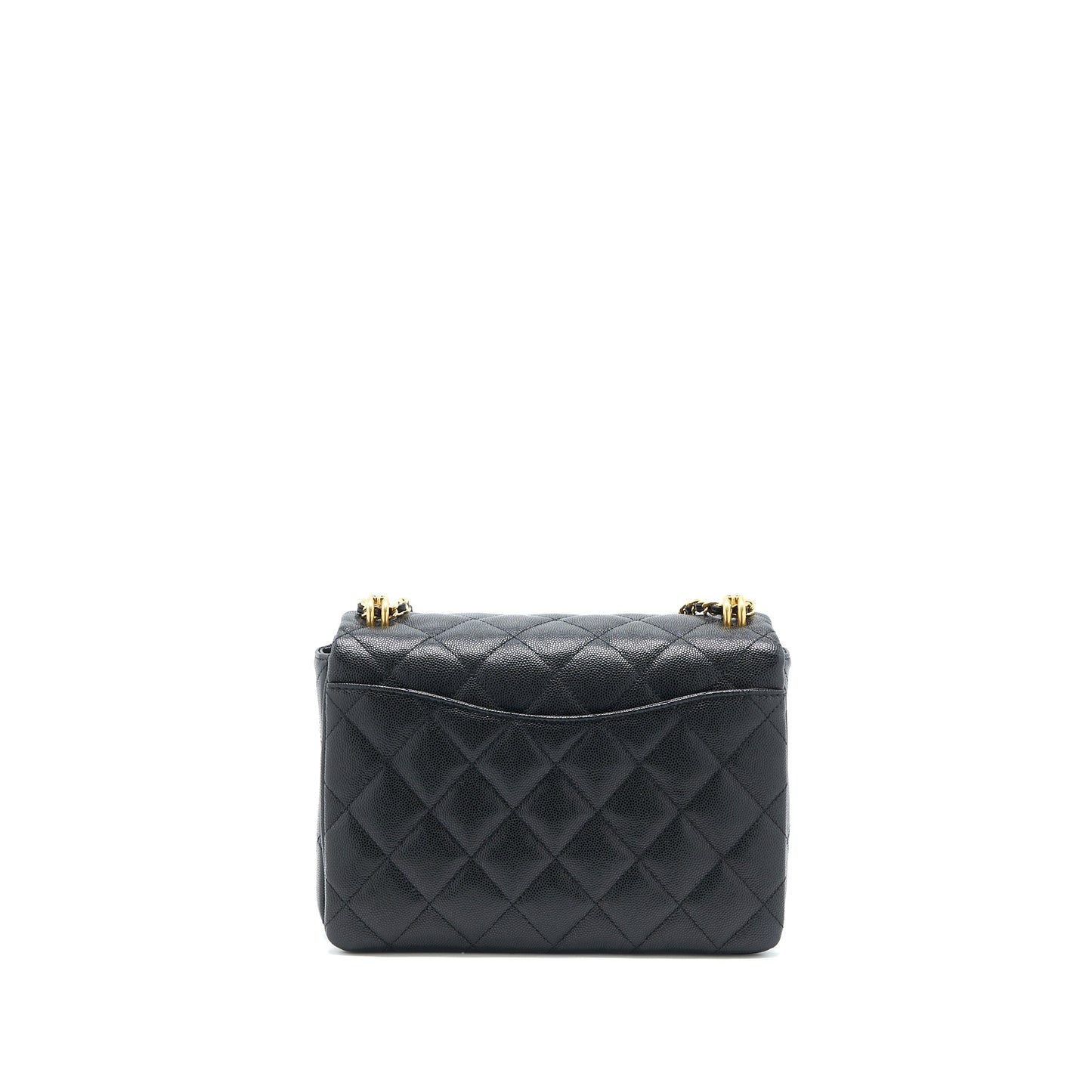 Chanel 22K Coco Caviar GHW Microchip Black Handbag