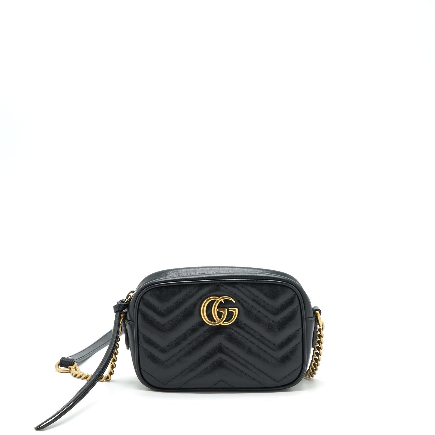 Gucci Marmont Camera Bag Black Travel Bag Black Ghw