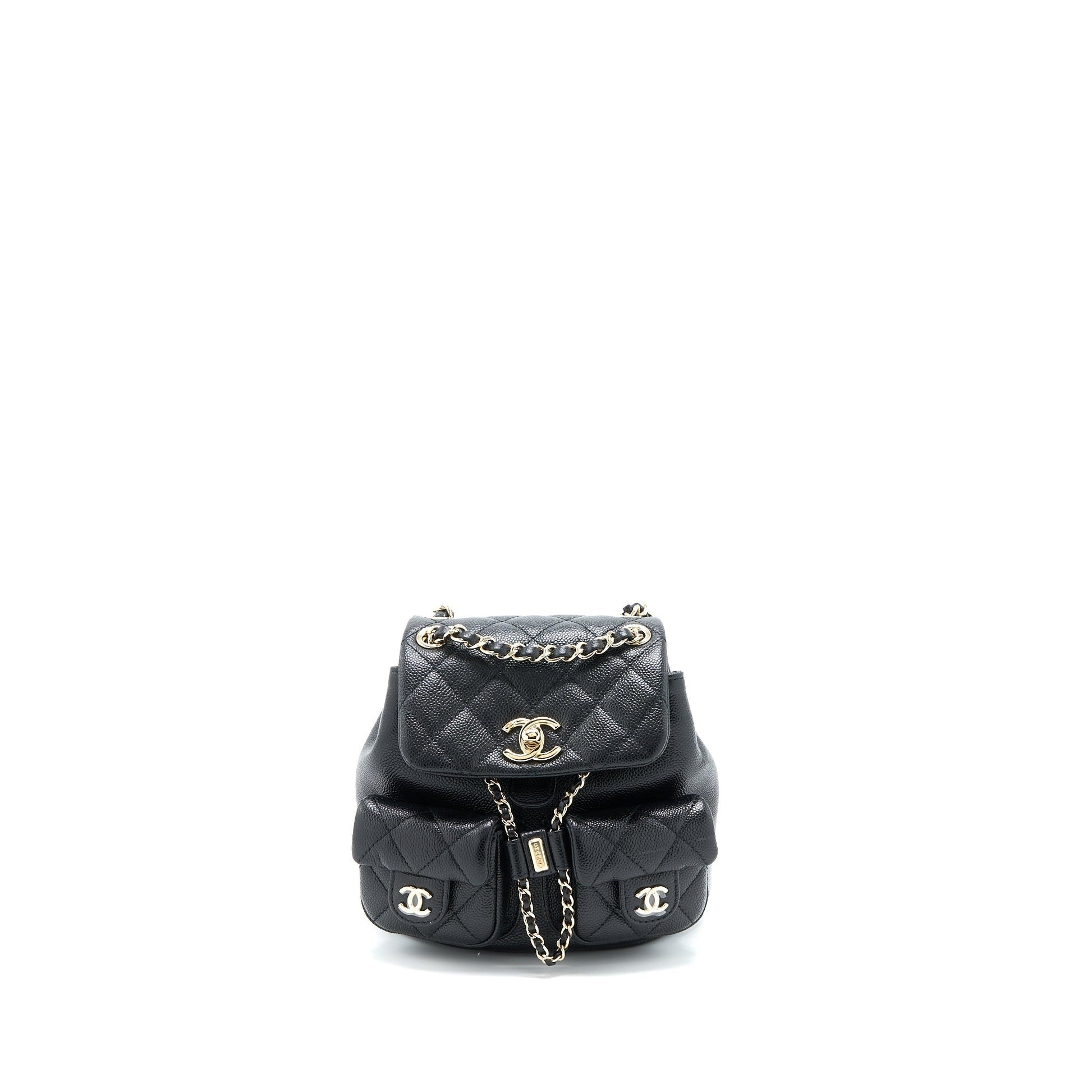 Chanel 23p Triple Pack Backpack Caviar LGHW Black Lghw Microchip