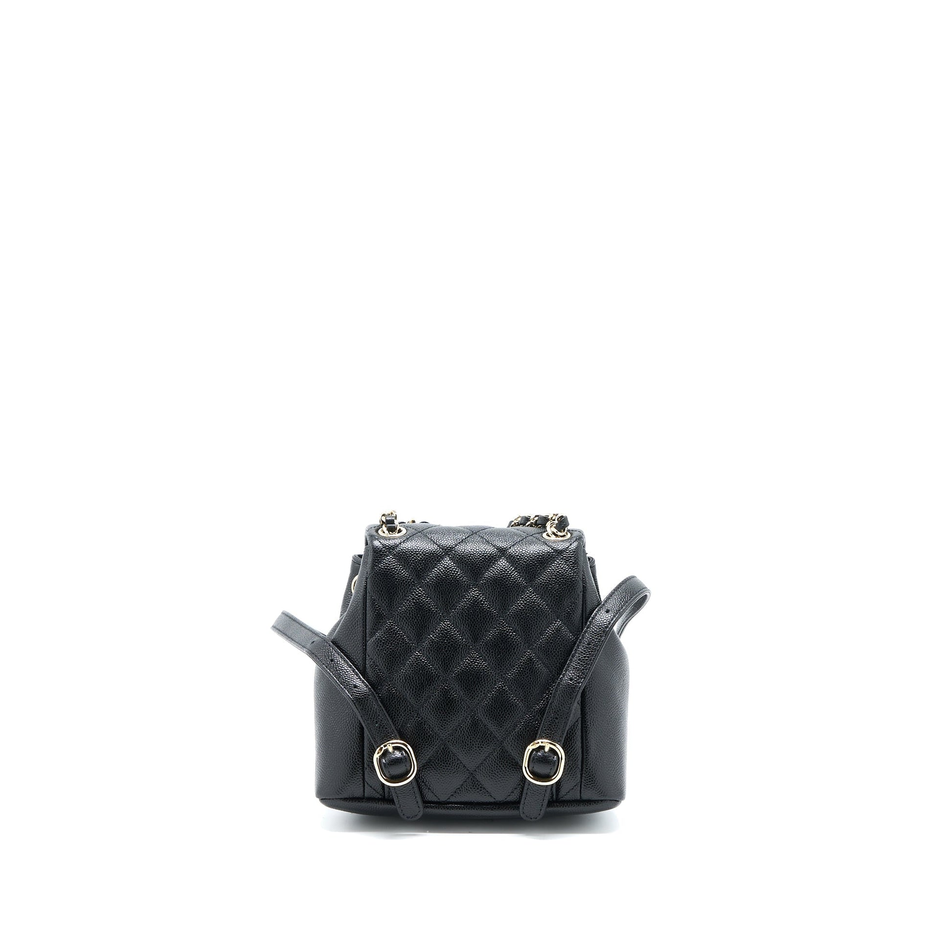 Chanel 23p Triple Pack Backpack Caviar LGHW Black Lghw Microchip