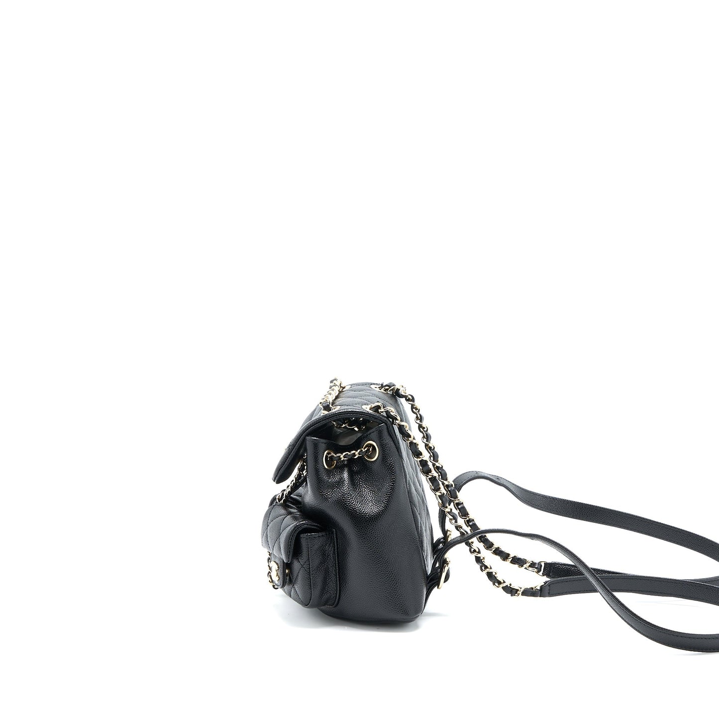 Chanel 23p Triple Pack Backpack Caviar LGHW Black Lghw Microchip