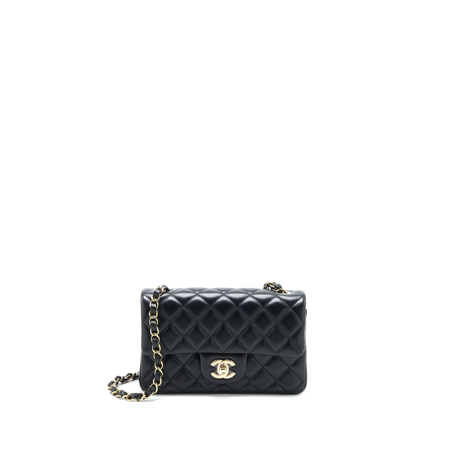 Chanel Classic Rectangular Flap Lambskin LGHW Microchip Black Shoulder Bag Microchip 3