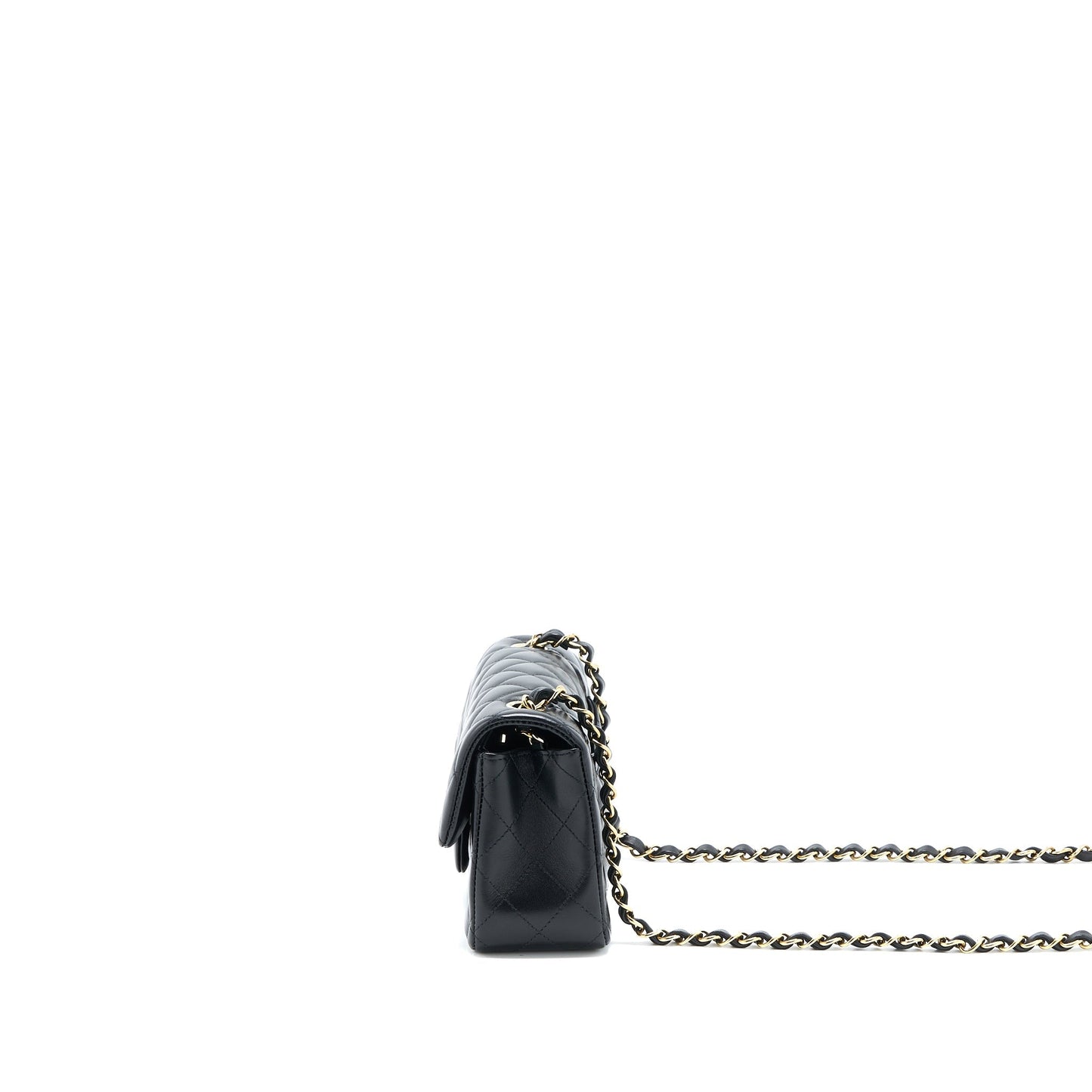 Chanel Classic Rectangular Flap Lambskin LGHW Microchip Black Shoulder Bag Microchip 3