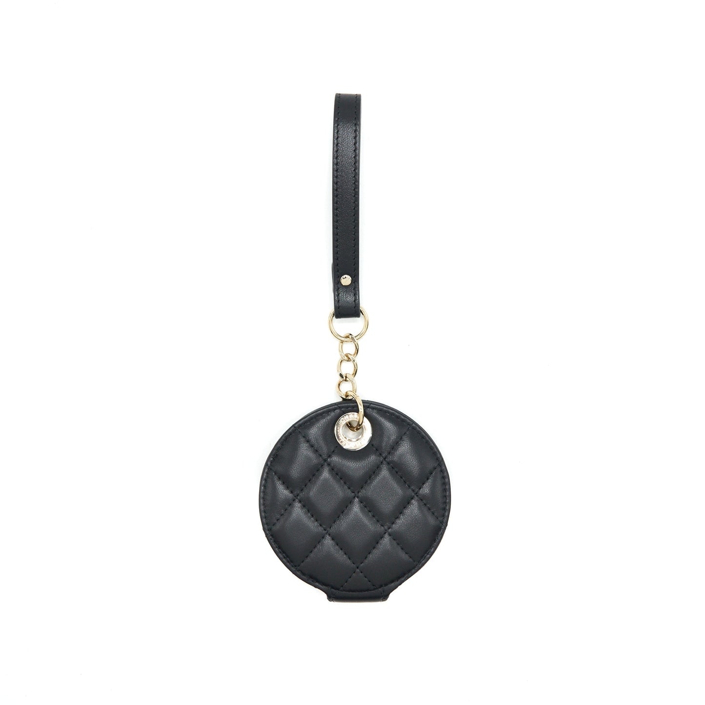 Chanel Quilted Luggage Tag Lambskin LGHW Black Leather Handbag