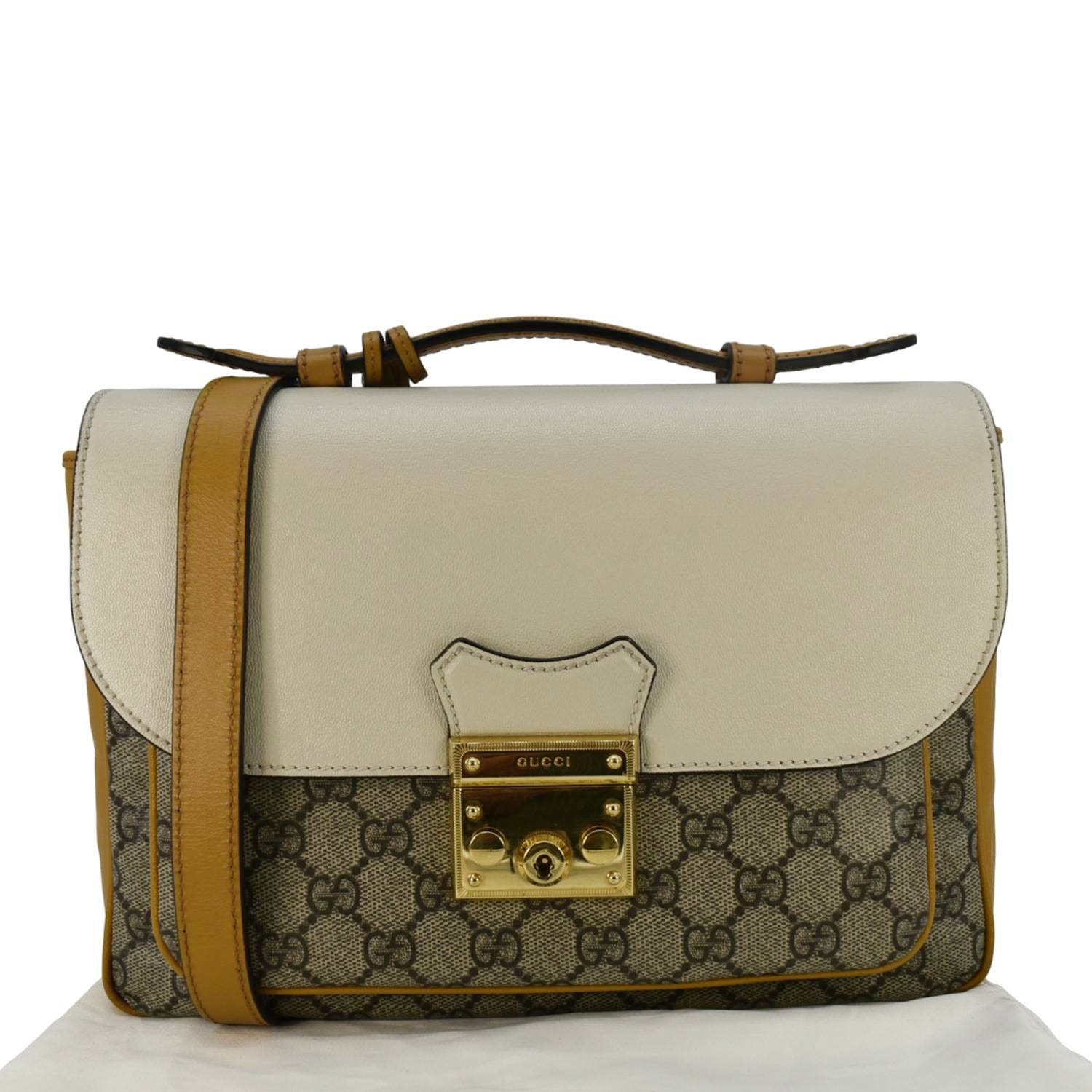Gucci Padlock Shoulder Bag Canvas Beige