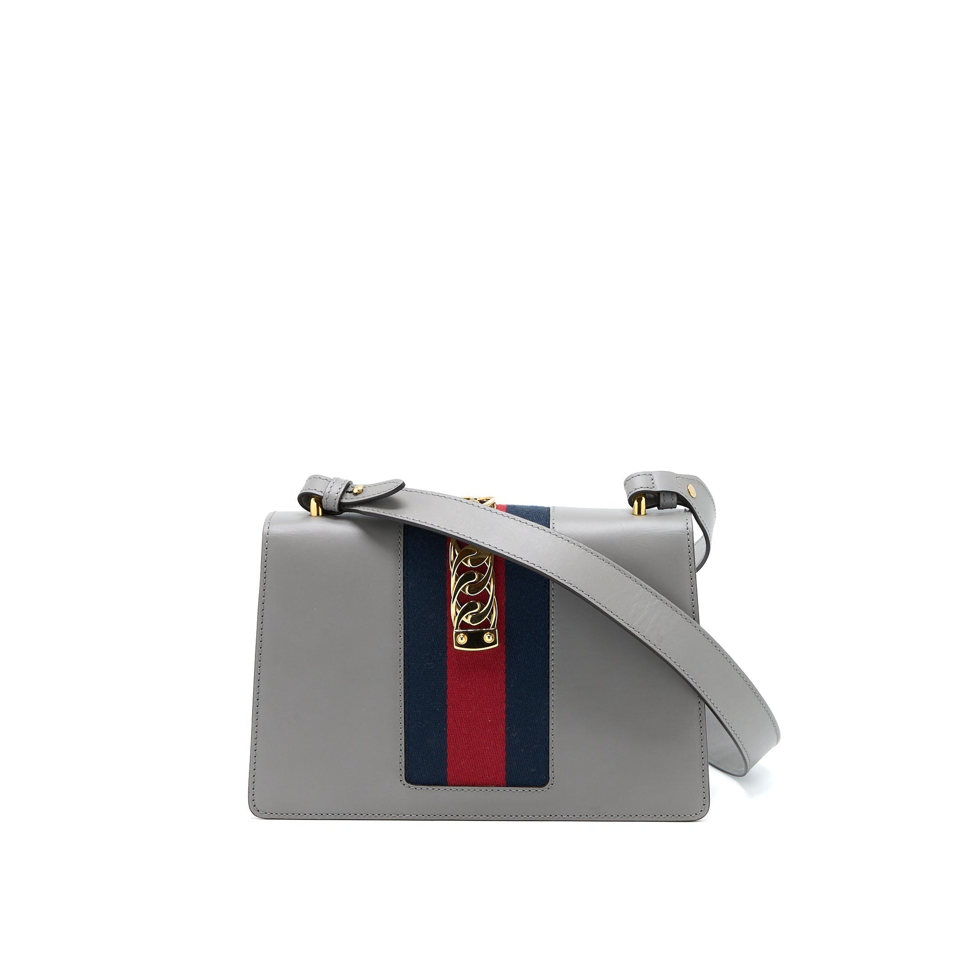 Gucci Sylvie Shoulder Bag Calfskin Grey Small