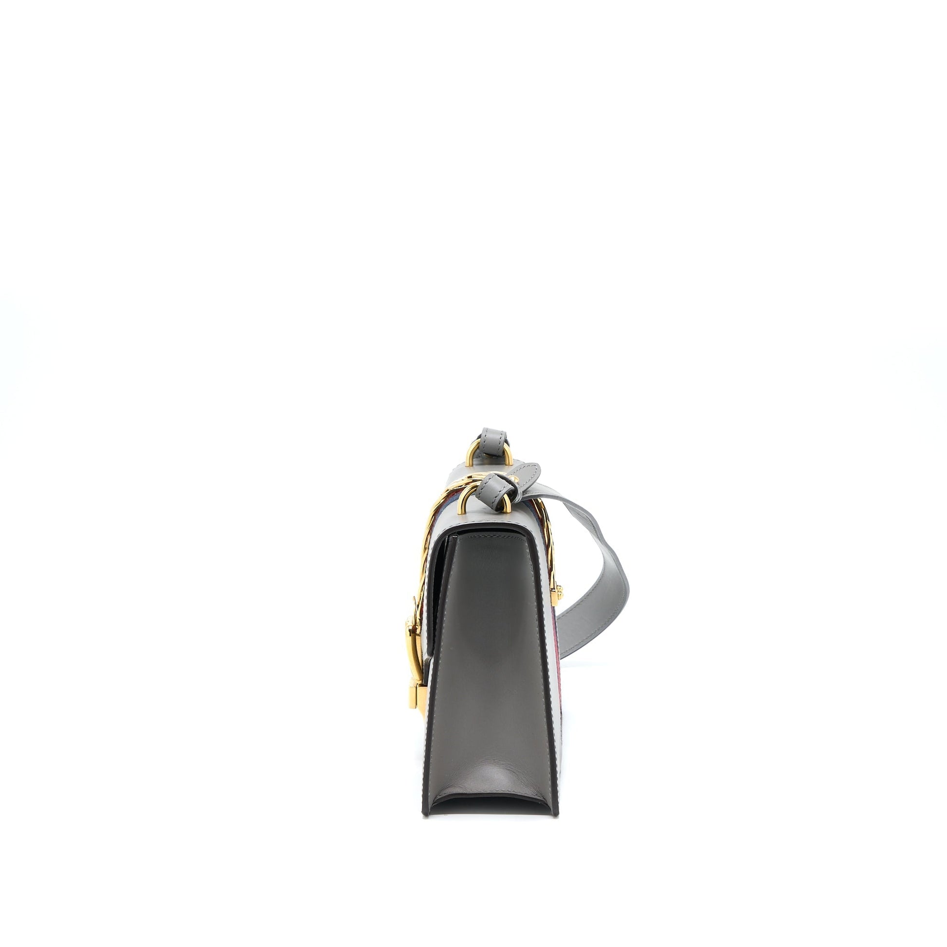 Gucci Sylvie Shoulder Bag Calfskin Grey Small